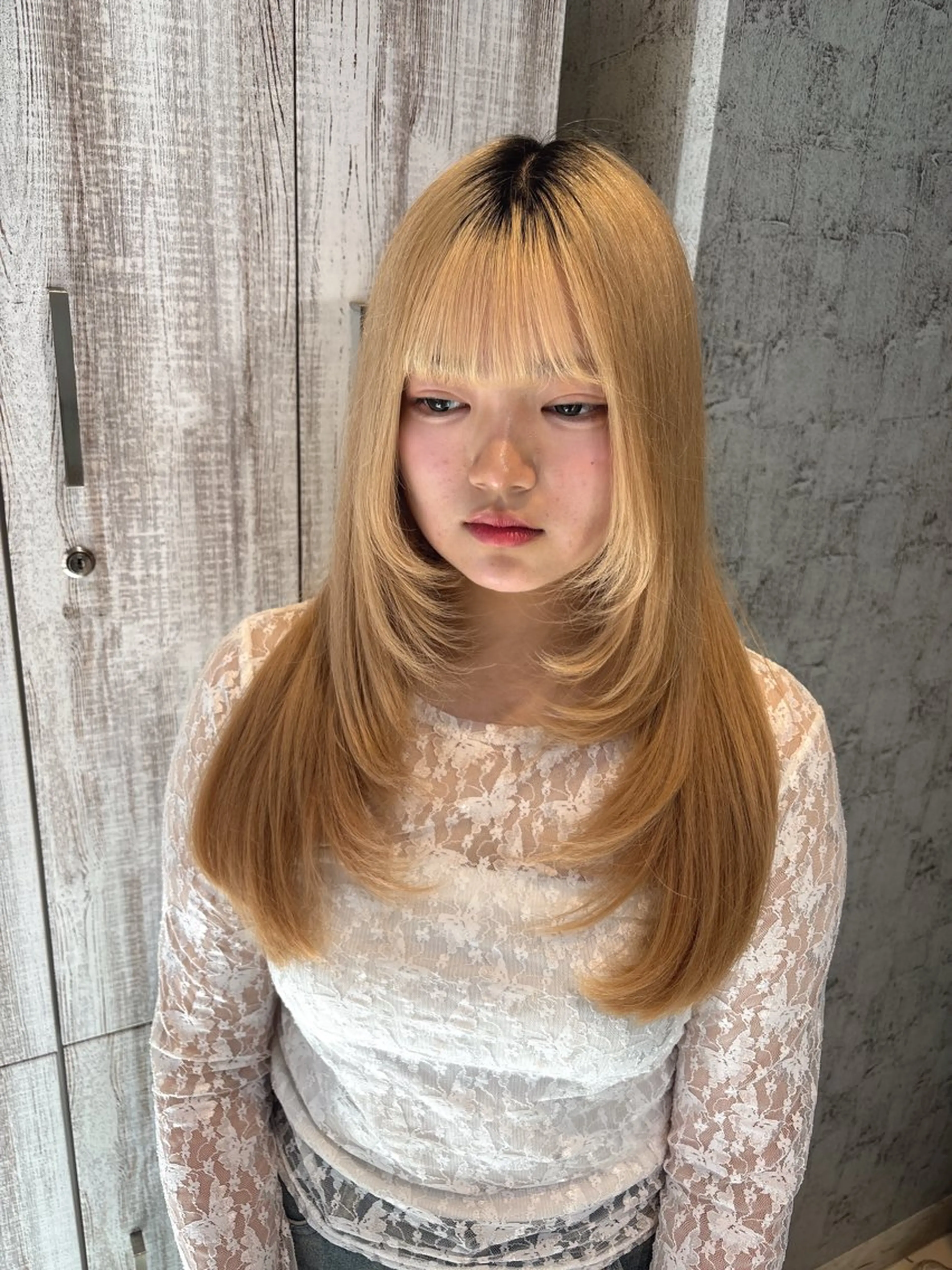 ロング レイヤーカット 似合わせカット カット 韓国髪質改善艶カラー /レイヤー/miyuのヘアスタイル