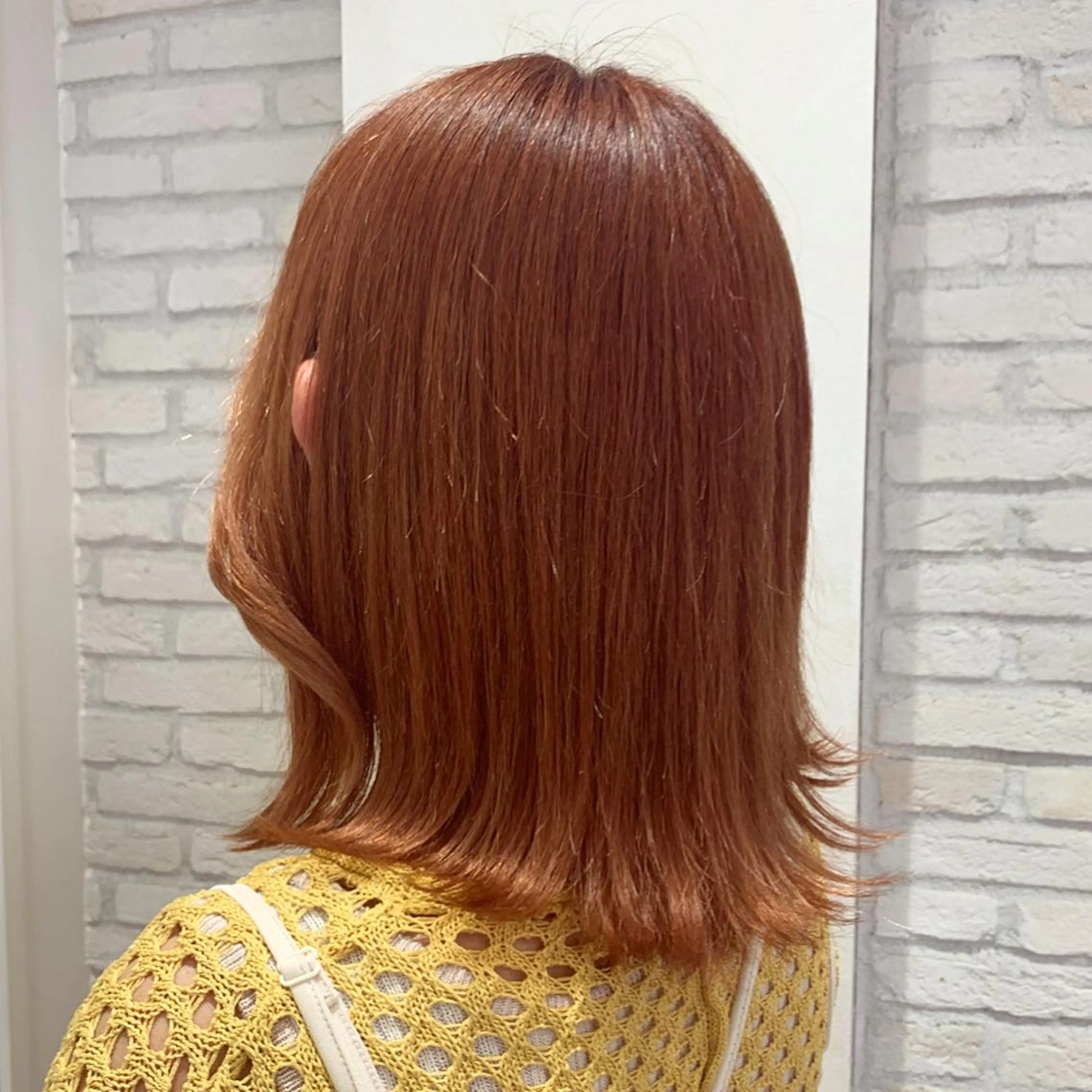 ミディアム カラー 透明感カラー オレンジ ピンクカラー トリートメント ミユ🎀エクステ 🎨デザインカラーのヘアスタイル