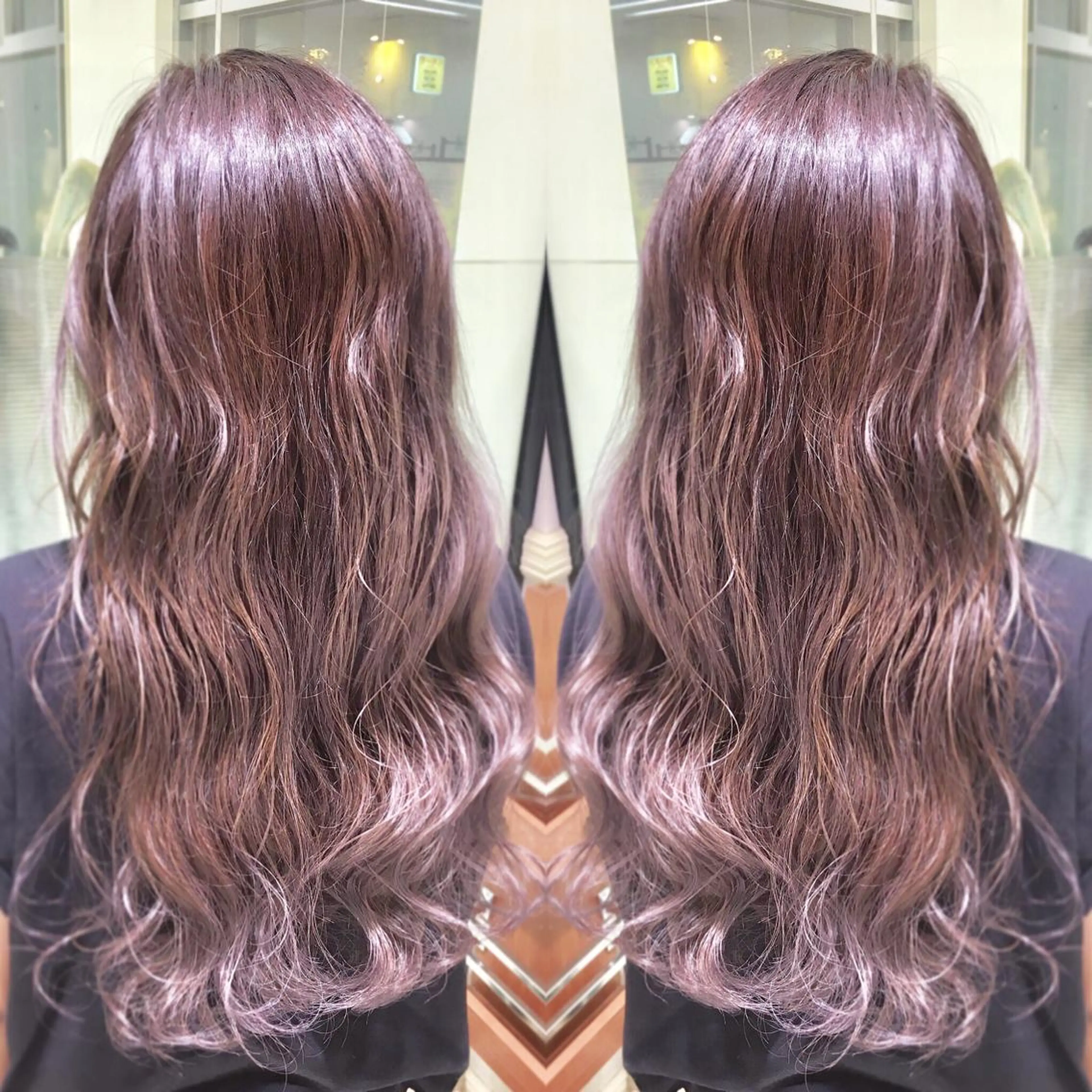 ロング カラー バレイヤージュ グレージュ シルバー レイヤーカット カット ヘアカラー N° jillva ♦️川端裕司♦️のヘアスタイル