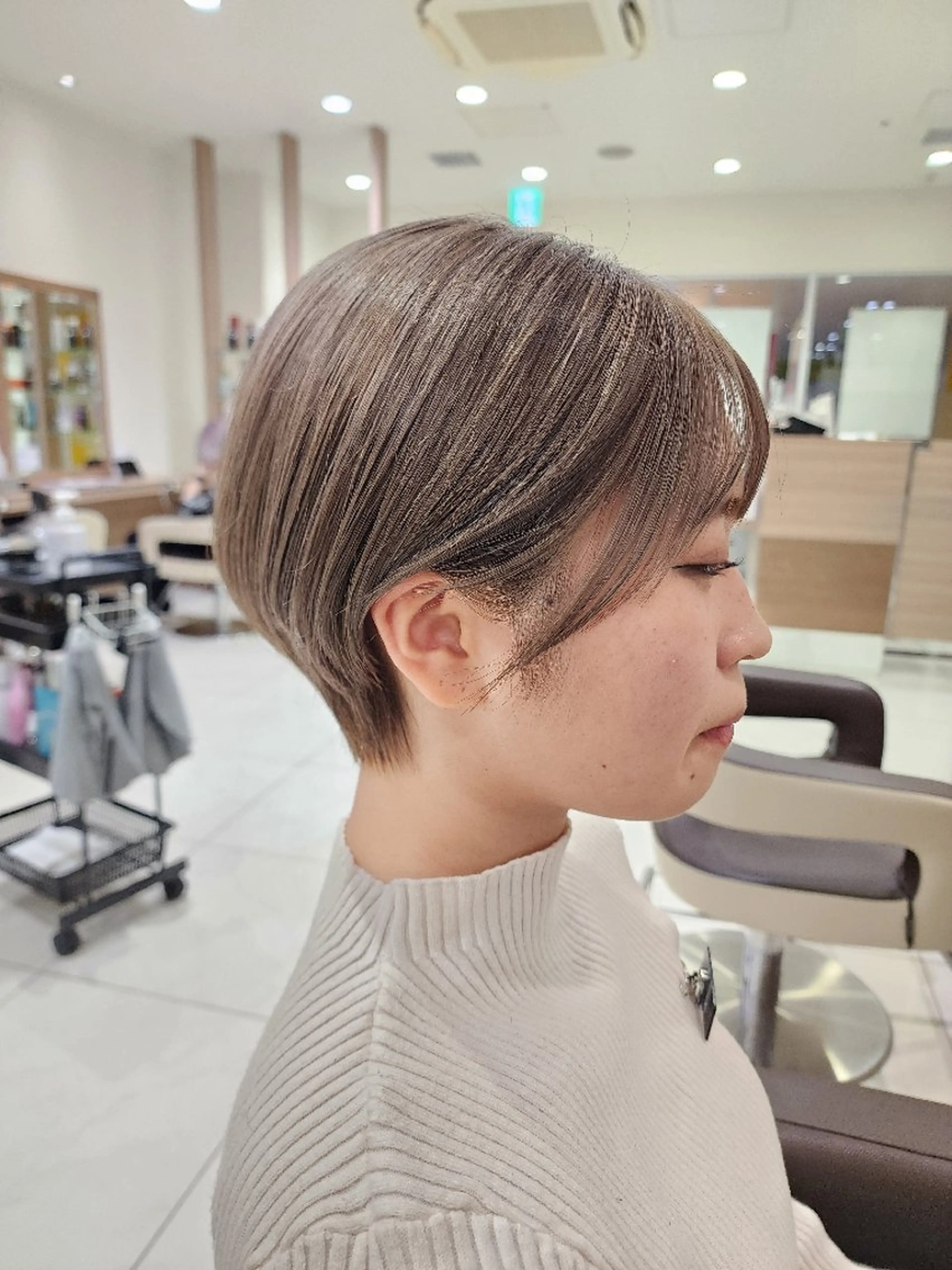 ショート カラー 丸みショート アッシュ アッシュグレー アッシュグレージュ ブリーチ ヘアカラー カラー特化🔥中村 和貴＜Ash津田沼＞のヘアスタイル