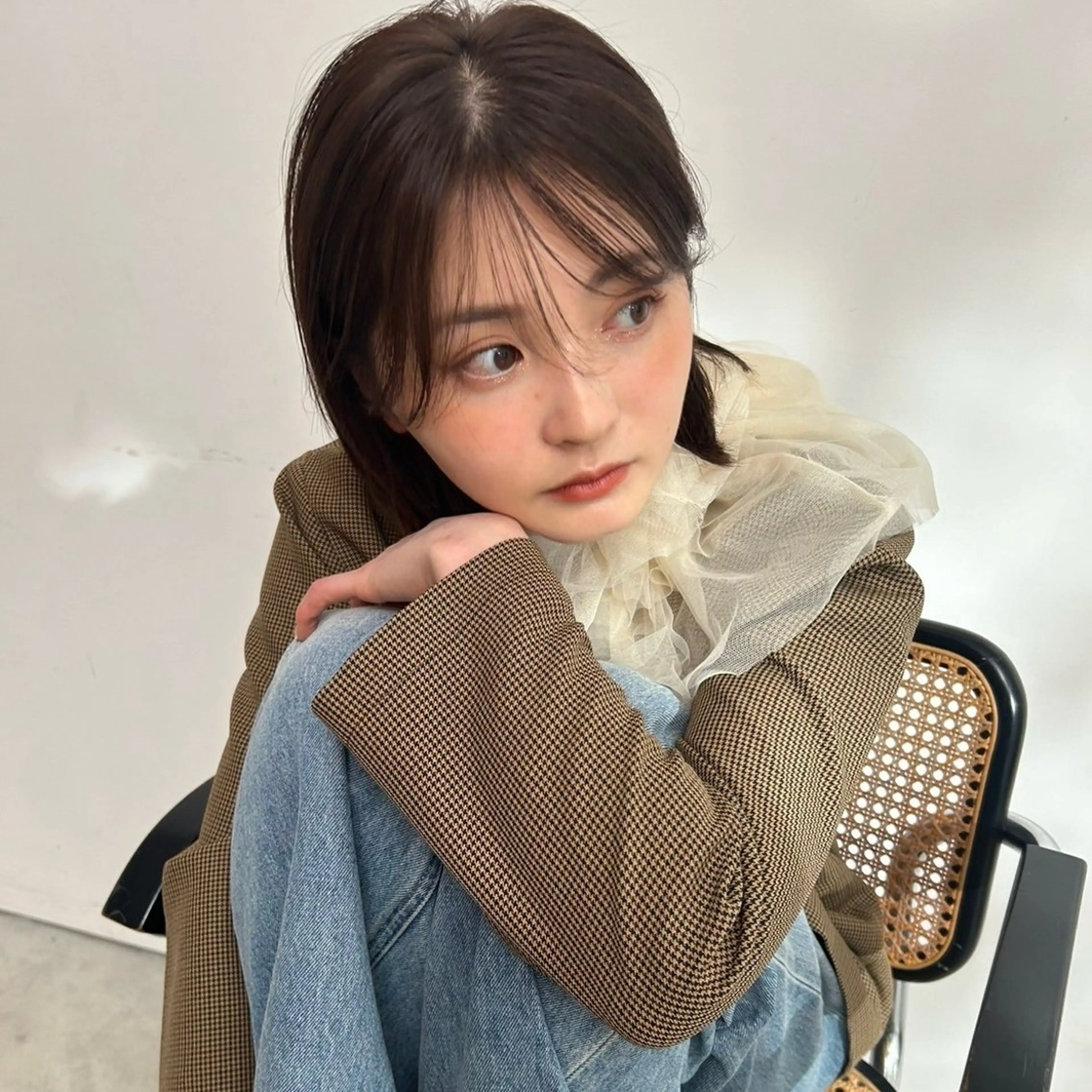 ミディアム レイヤーカット/ 透明感カラー🪽千優のヘアスタイル