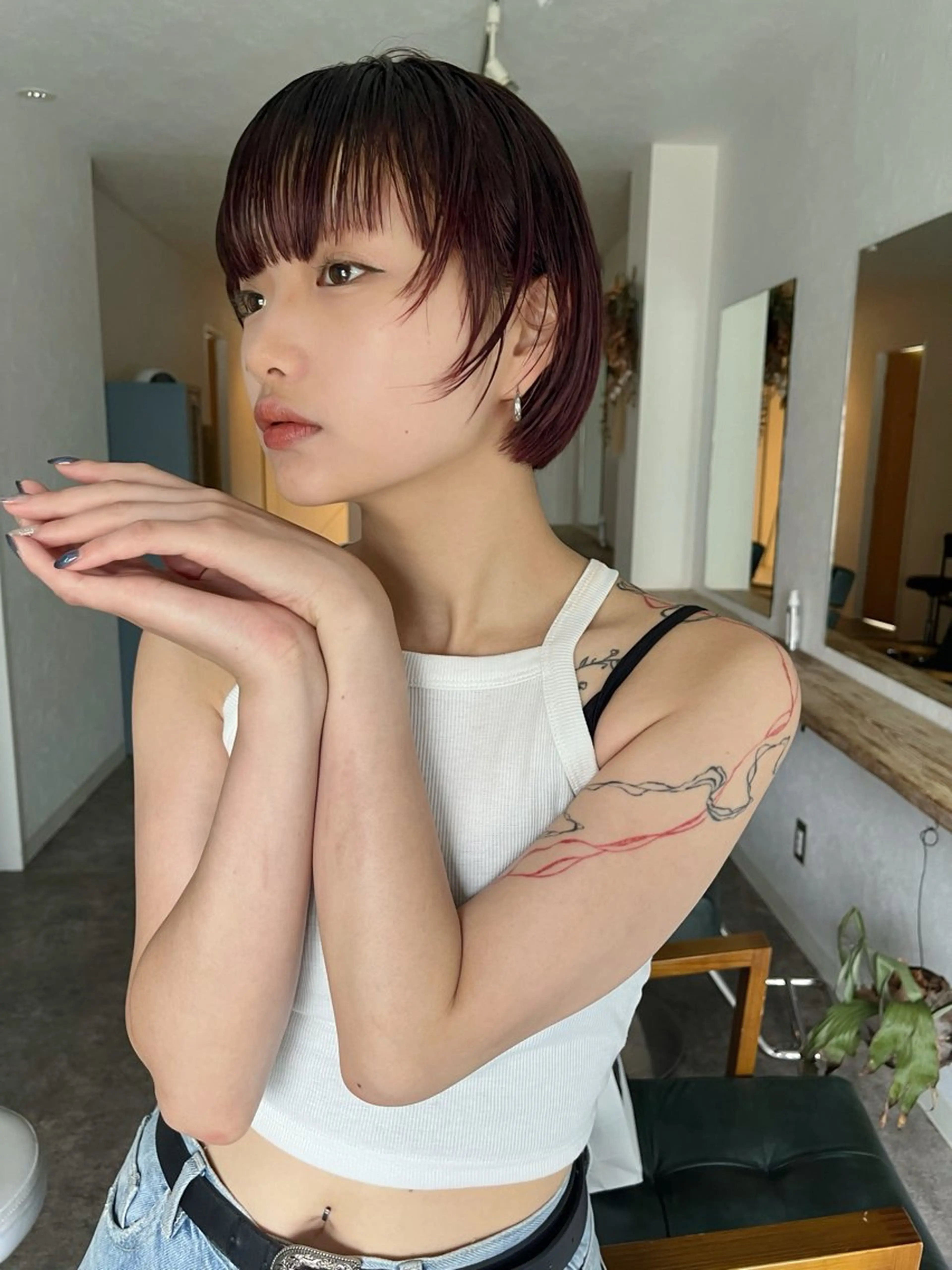 ショート カラー ボブレイヤー ボブ レイヤーカット 金井京介/レイヤー /パーマのヘアスタイル