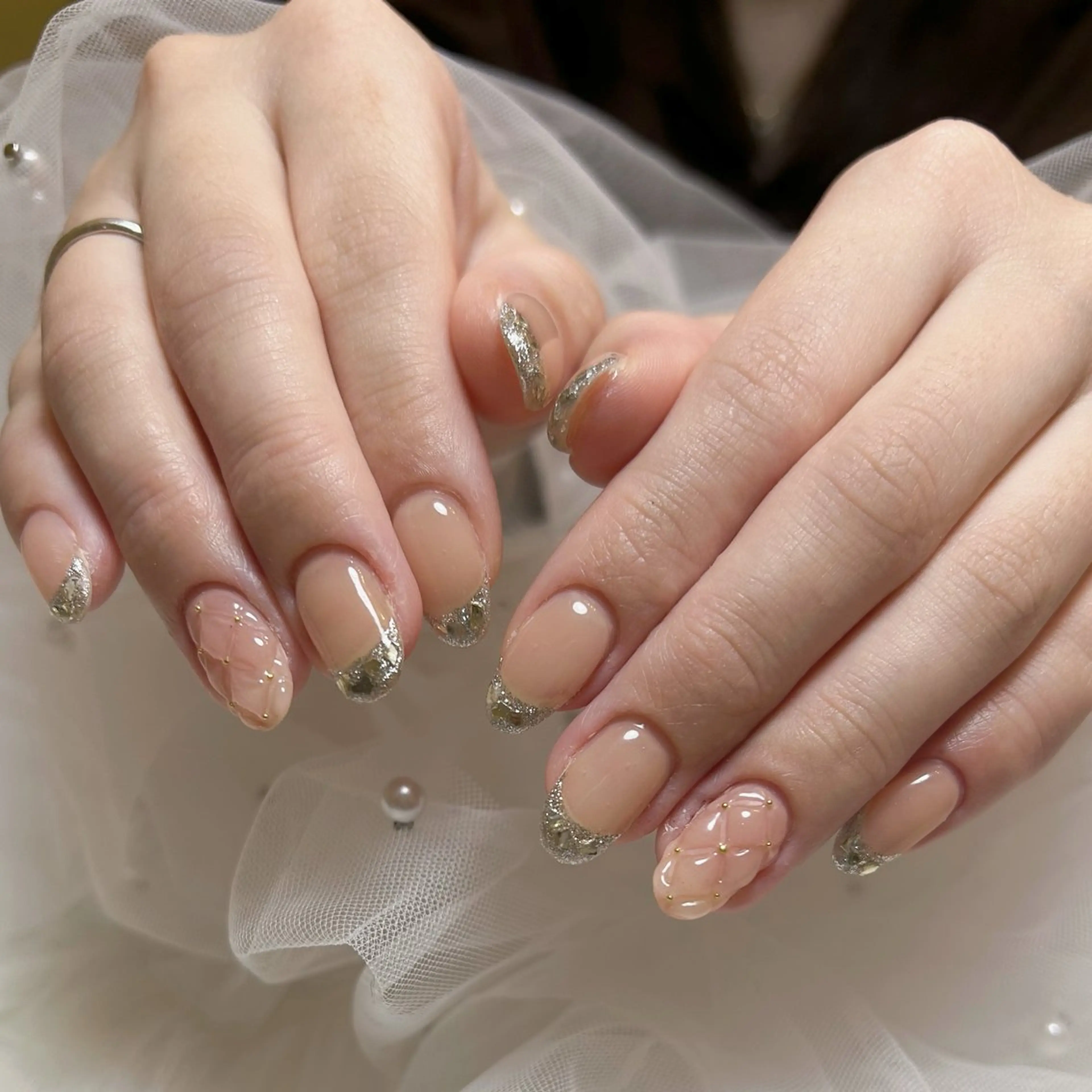 ネイル フレンチネイル ガラスフレンチ EmaNail Risaのネイルデザイン