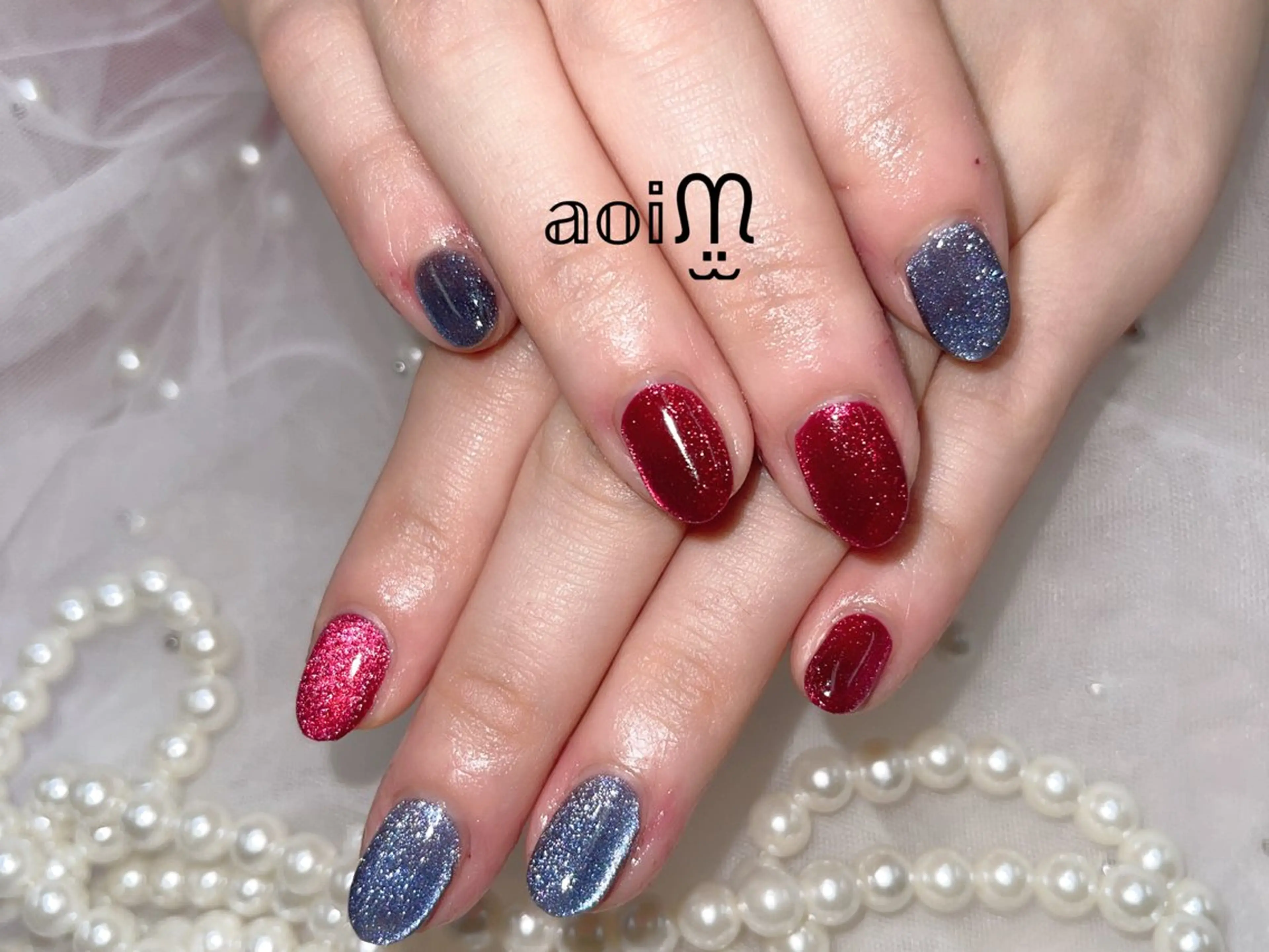 ネイル マグネットネイル 葵うさぎ所属・葵うさぎ AIのネイルデザイン