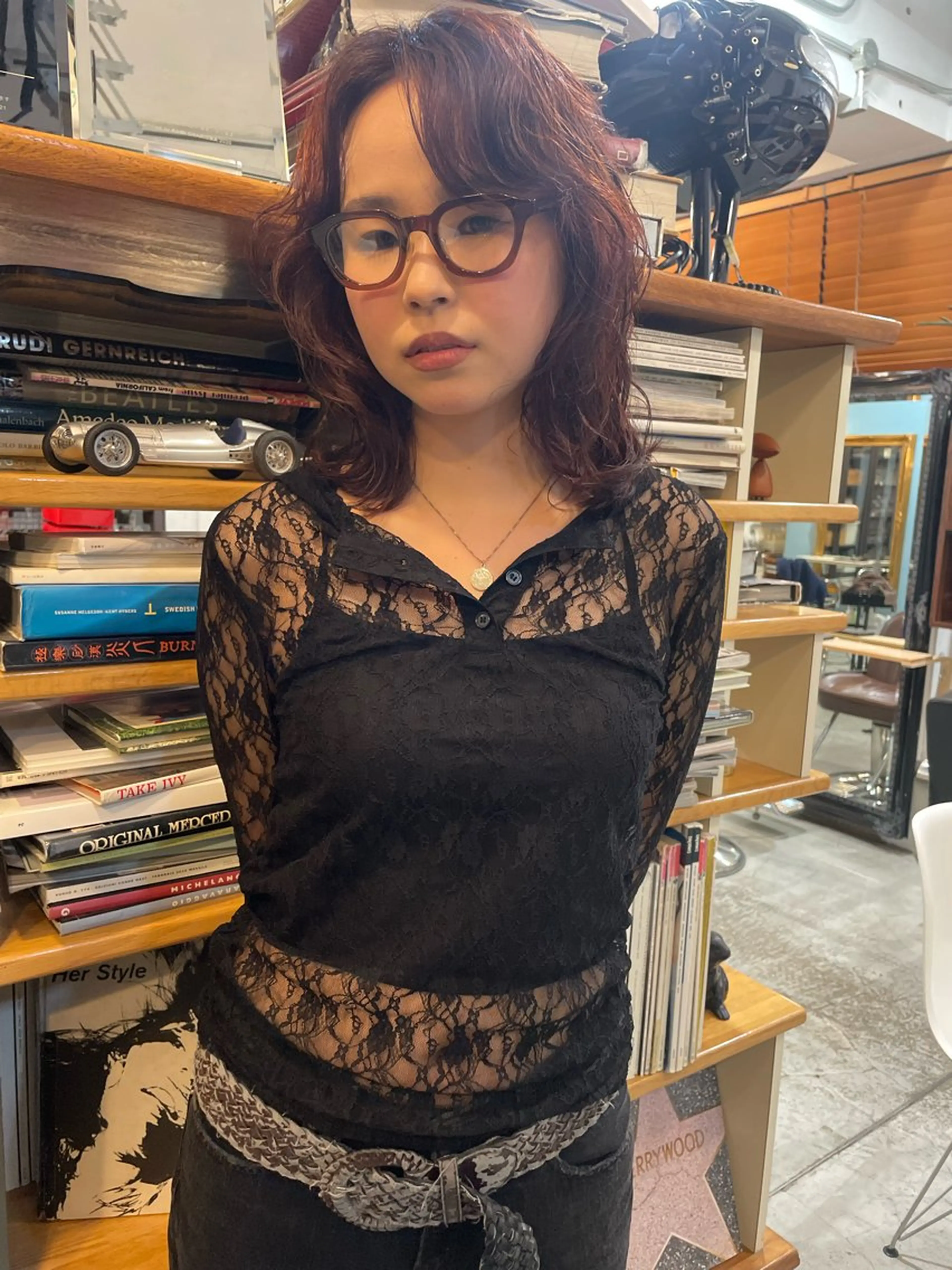 ミディアム カラー パーマ パーマ 透明感カラー/パーマ hitomiのヘアスタイル