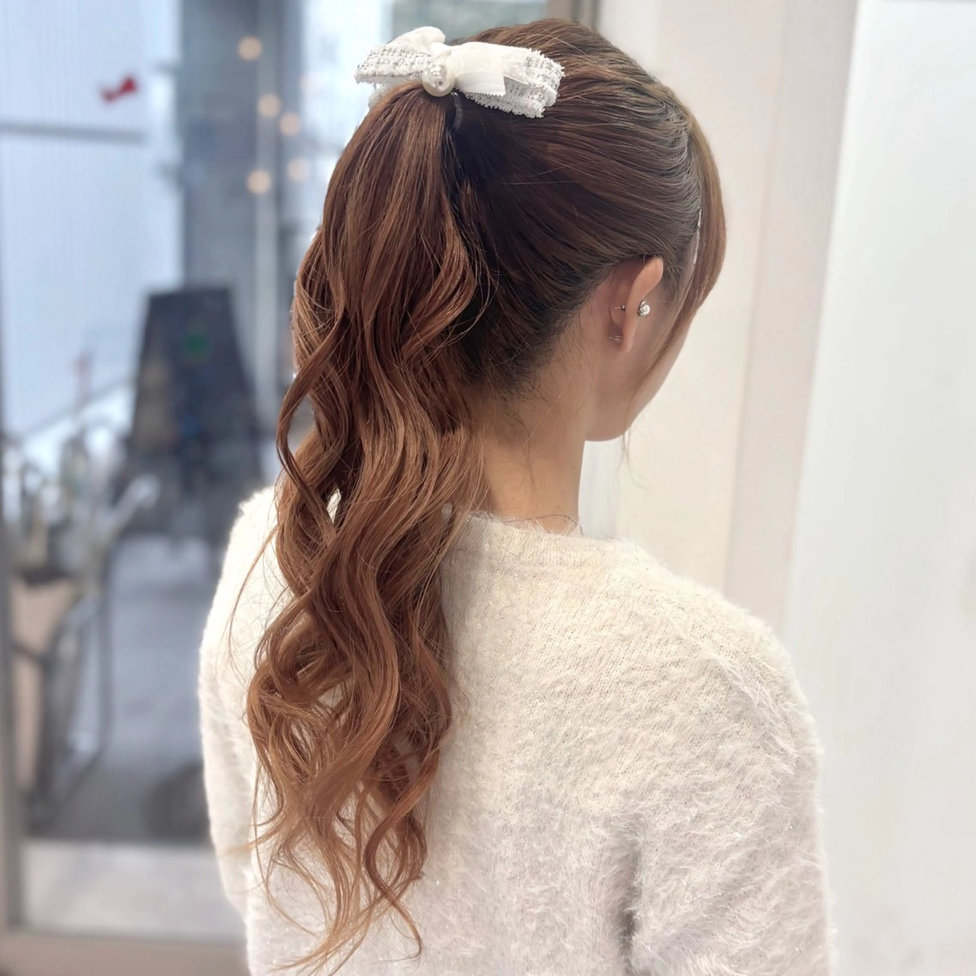 ロング ヘアアレンジ ポニーテール ヘアセット 🍯Ayu/ハイトー ン/ブリーチ/ヘアメのヘアスタイル