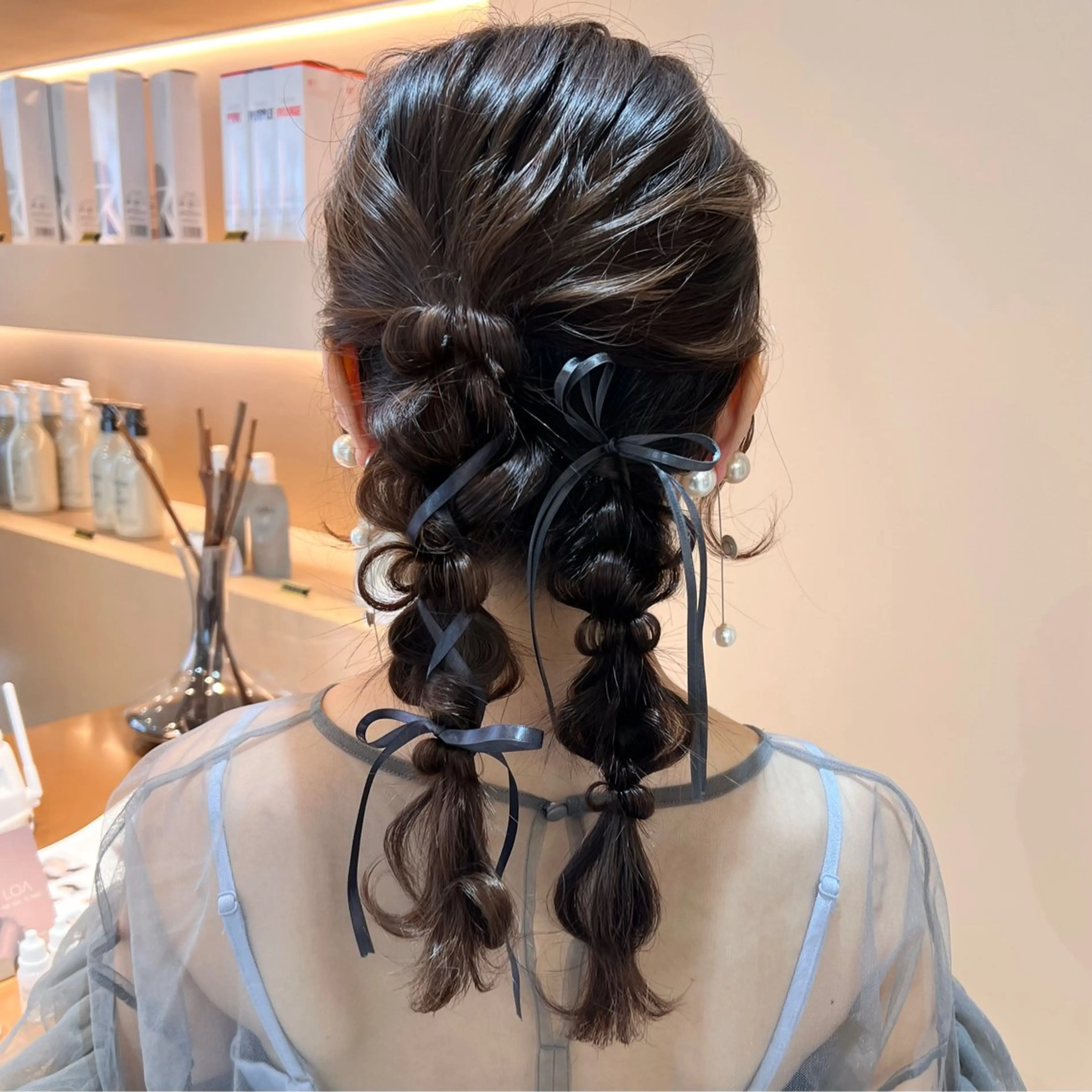 ロング カラー ヘアアレンジ ヘアセット ✨カチモリ✨レイヤー 韓国ヘア🇰🇷ゆいのヘアスタイル