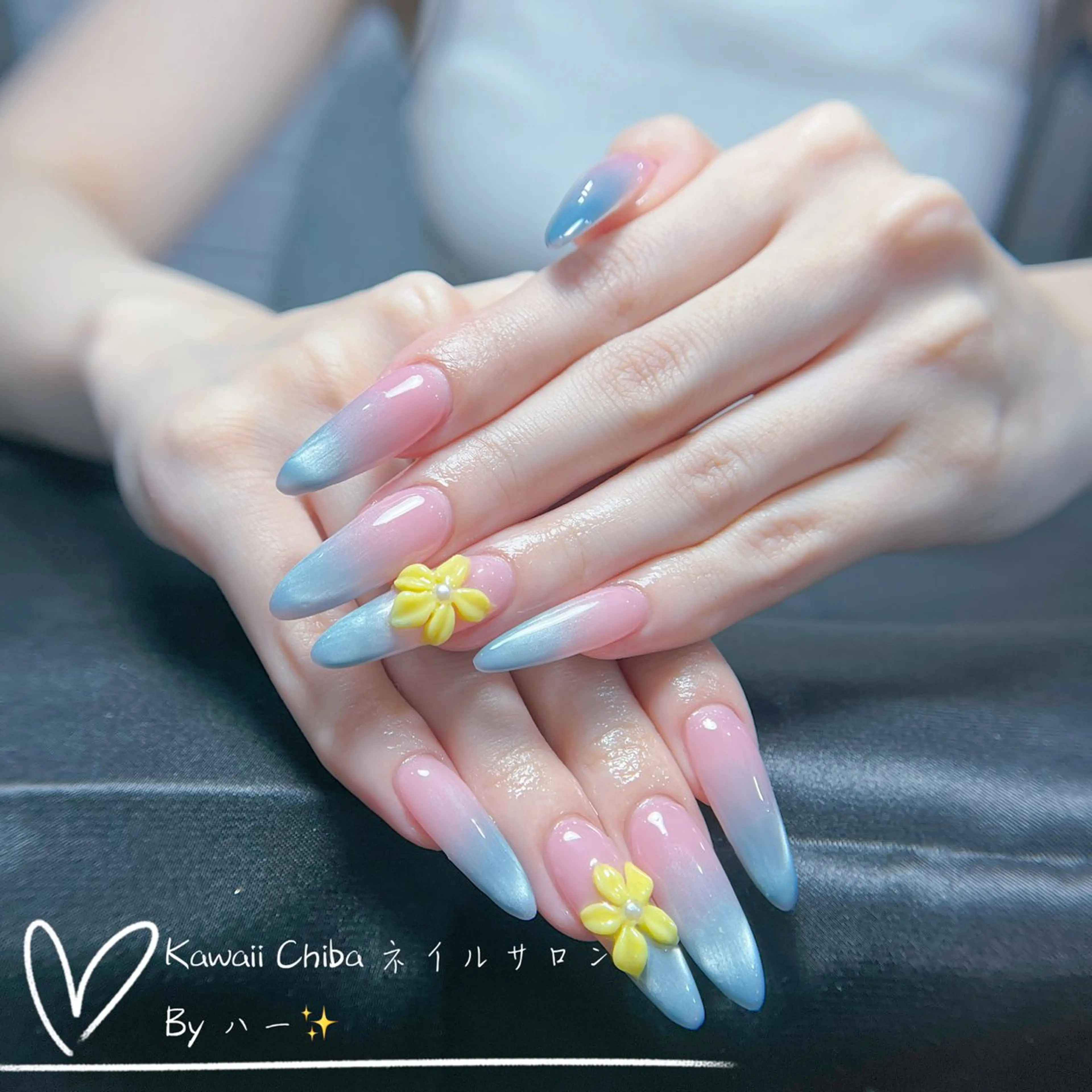 ネイル チークネイル ドット 長さ出し フレンチネイル 韓国ネイル Kawaii Nail Salonのネイルデザイン