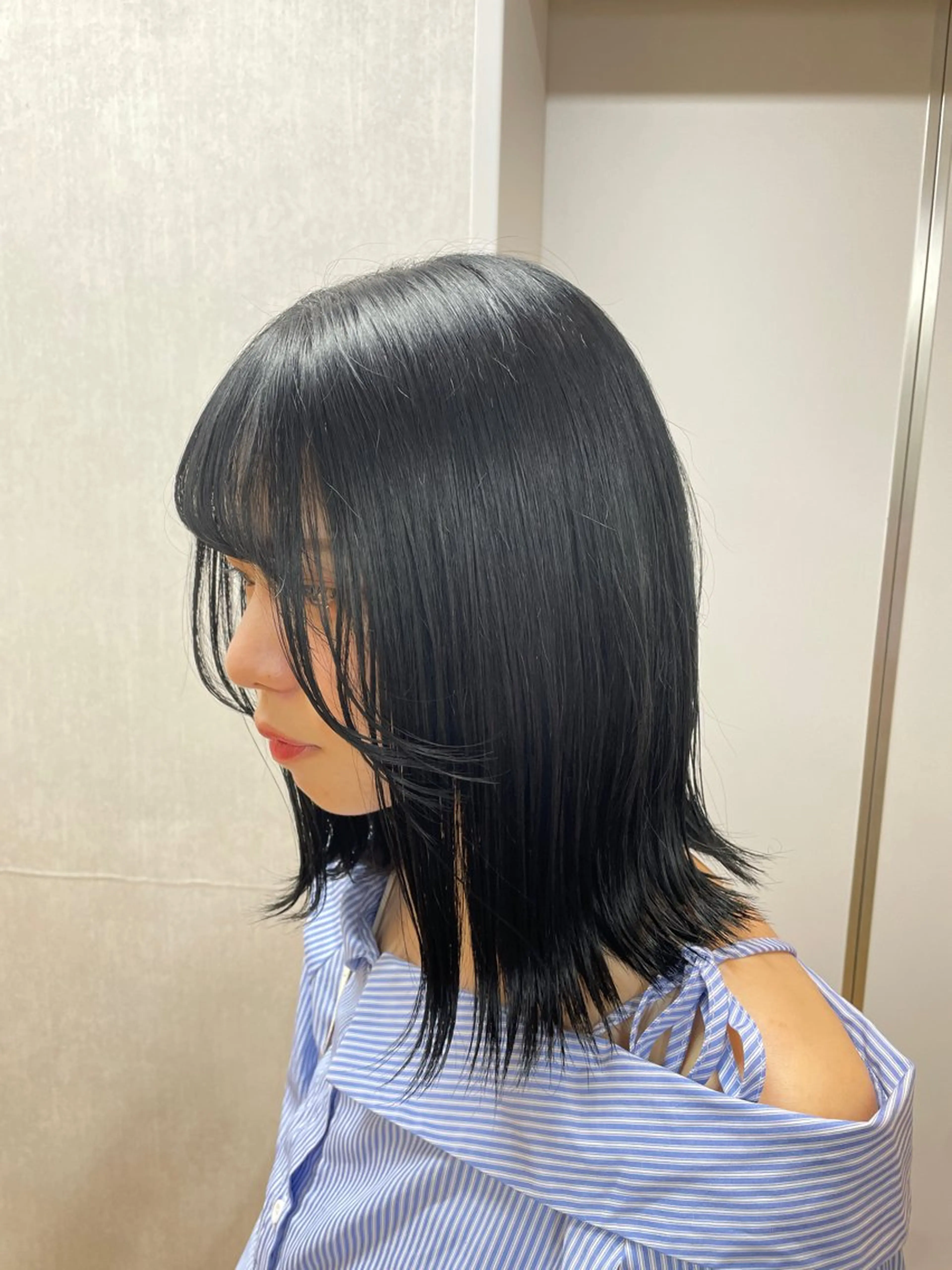 カラー 黒髪 ブルーカラー ブルーブラック 暖色/透明感カラー /nanami★のヘアスタイル