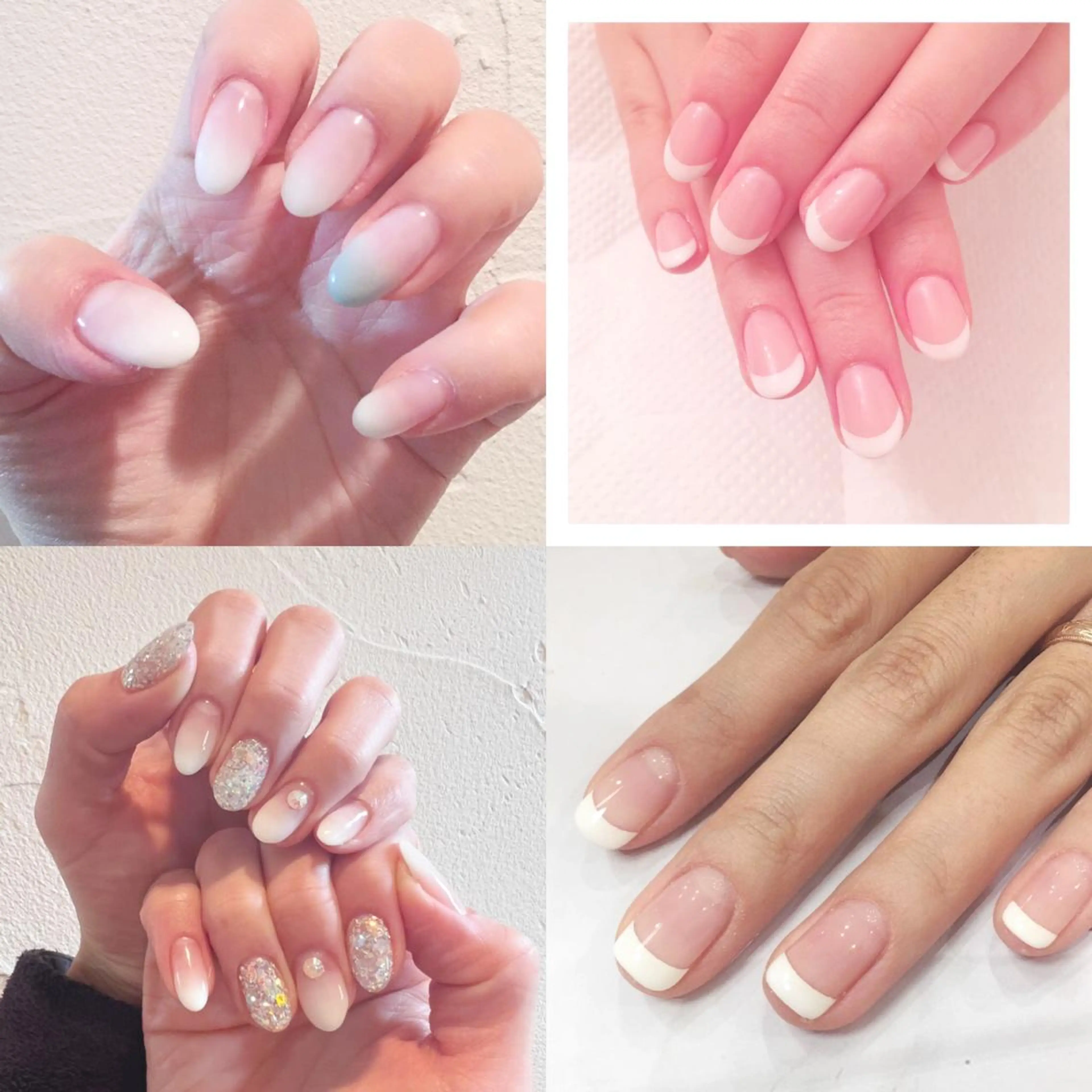 ネイル フレンチネイル グラデーション ホワイト 隠れ家一戸建て金町 HIROMI 葛飾区のネイルデザイン