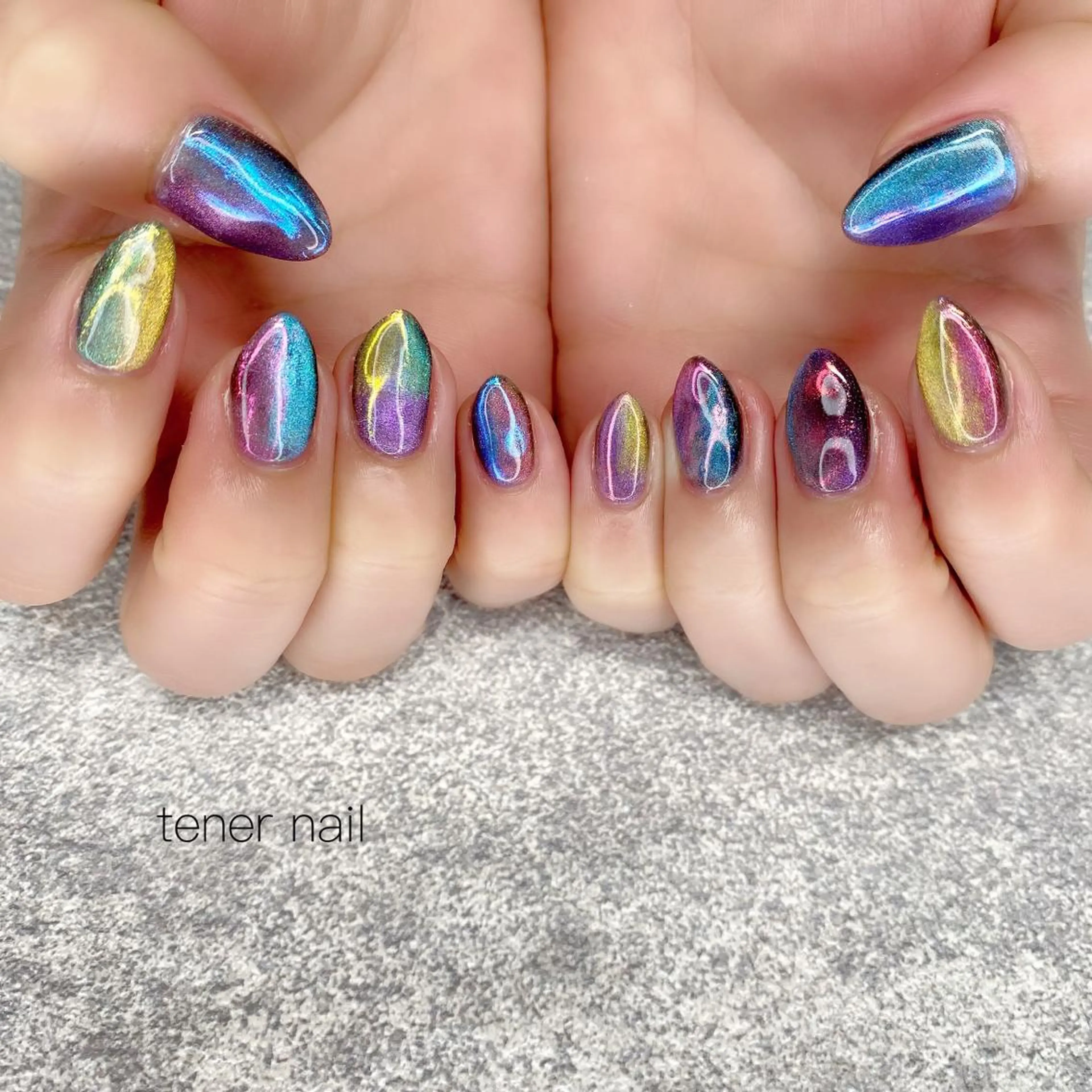 ネイル オーロラネイル マグネットネイル テネルネイル tener nailのネイルデザイン