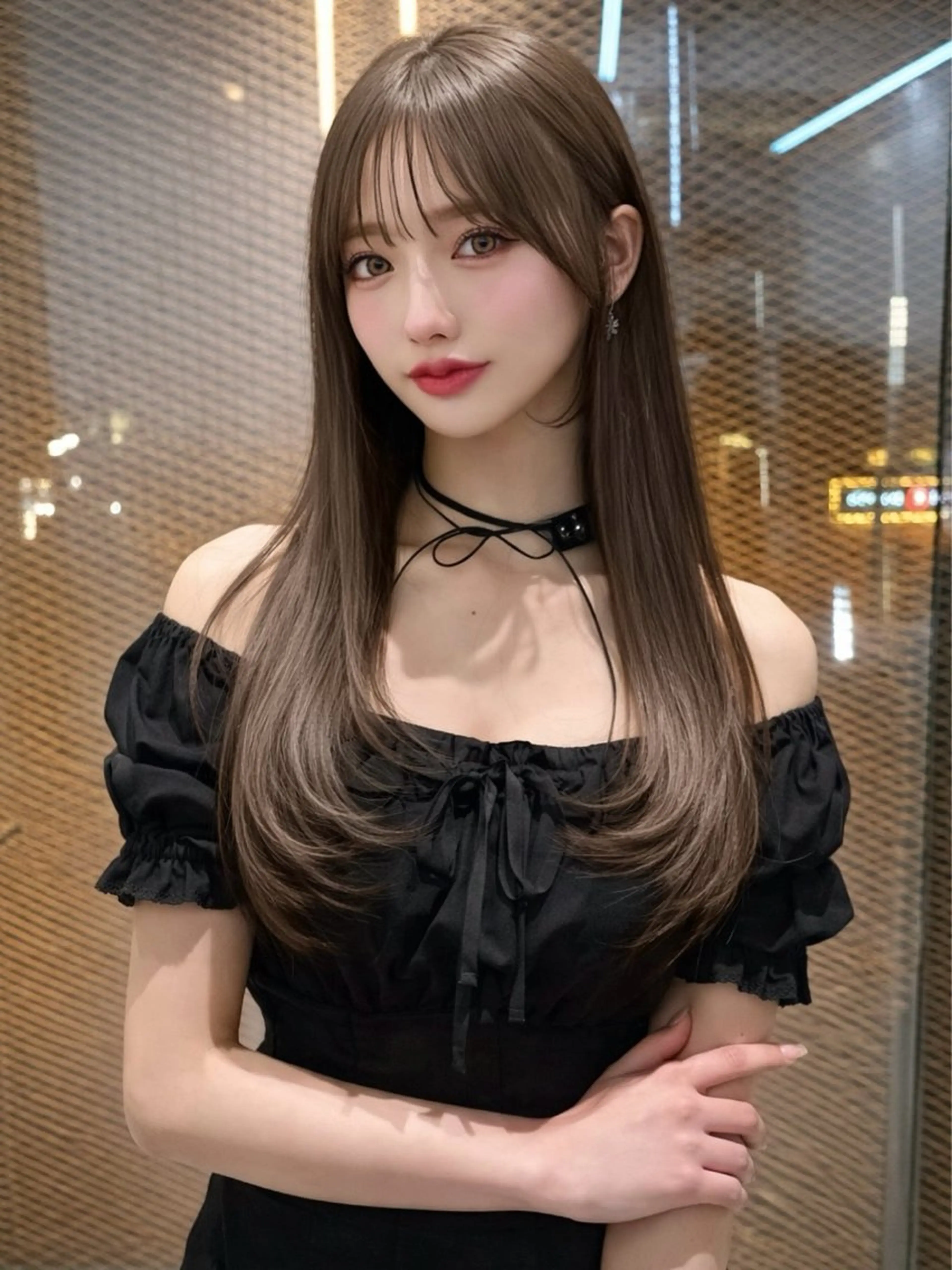 ロング カラー パーマ ヘアアレンジ ヘアカラー トリートメント 🤍韓国風レイヤー/ 艶髪🤍鳥越美羽のヘアスタイル