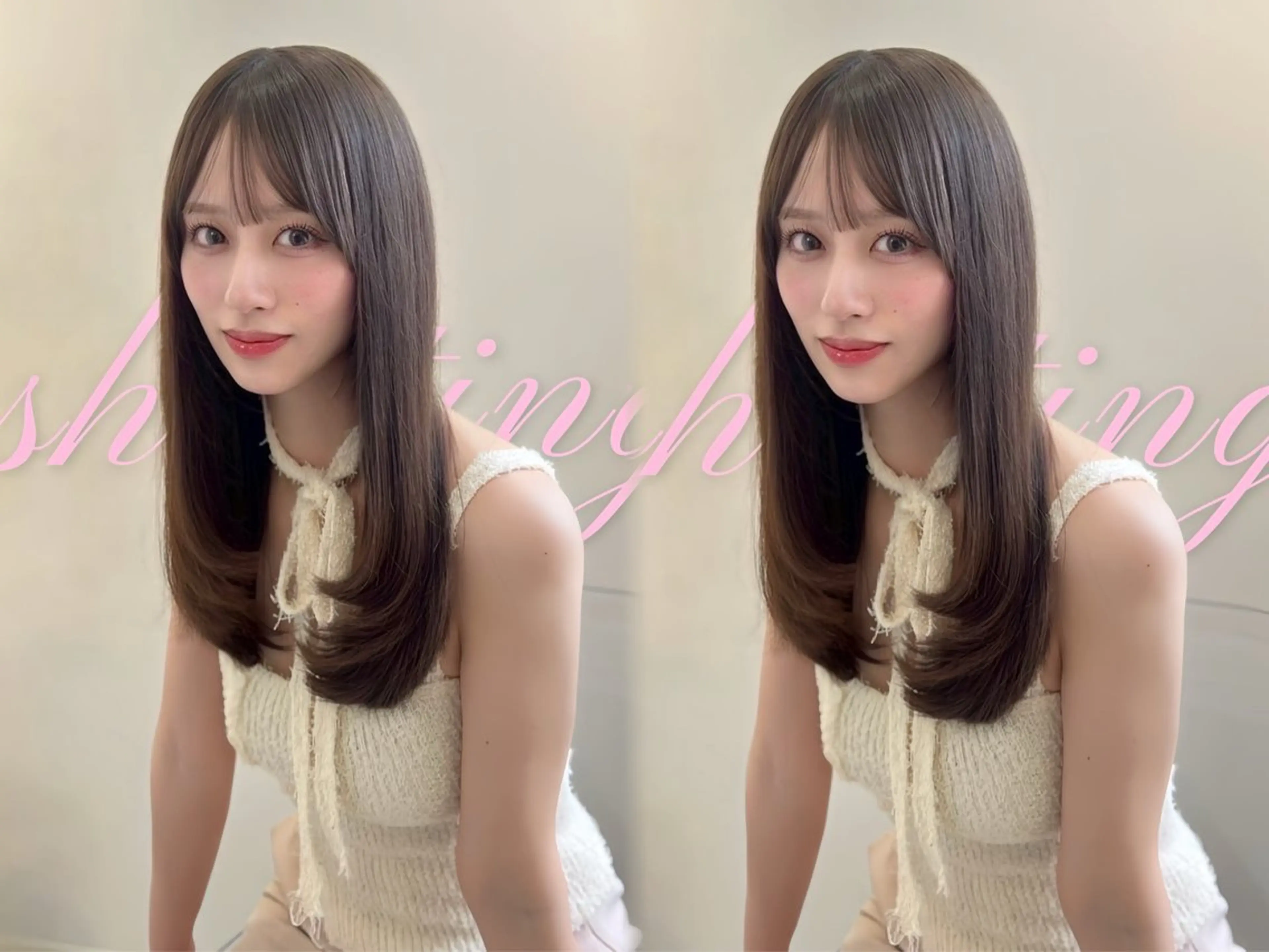 セミロング レイヤーカット ローレイヤー カット ヘアカラー トリートメント 海外風レイヤー🎀 新宿MOMOKA🍑のヘアスタイル