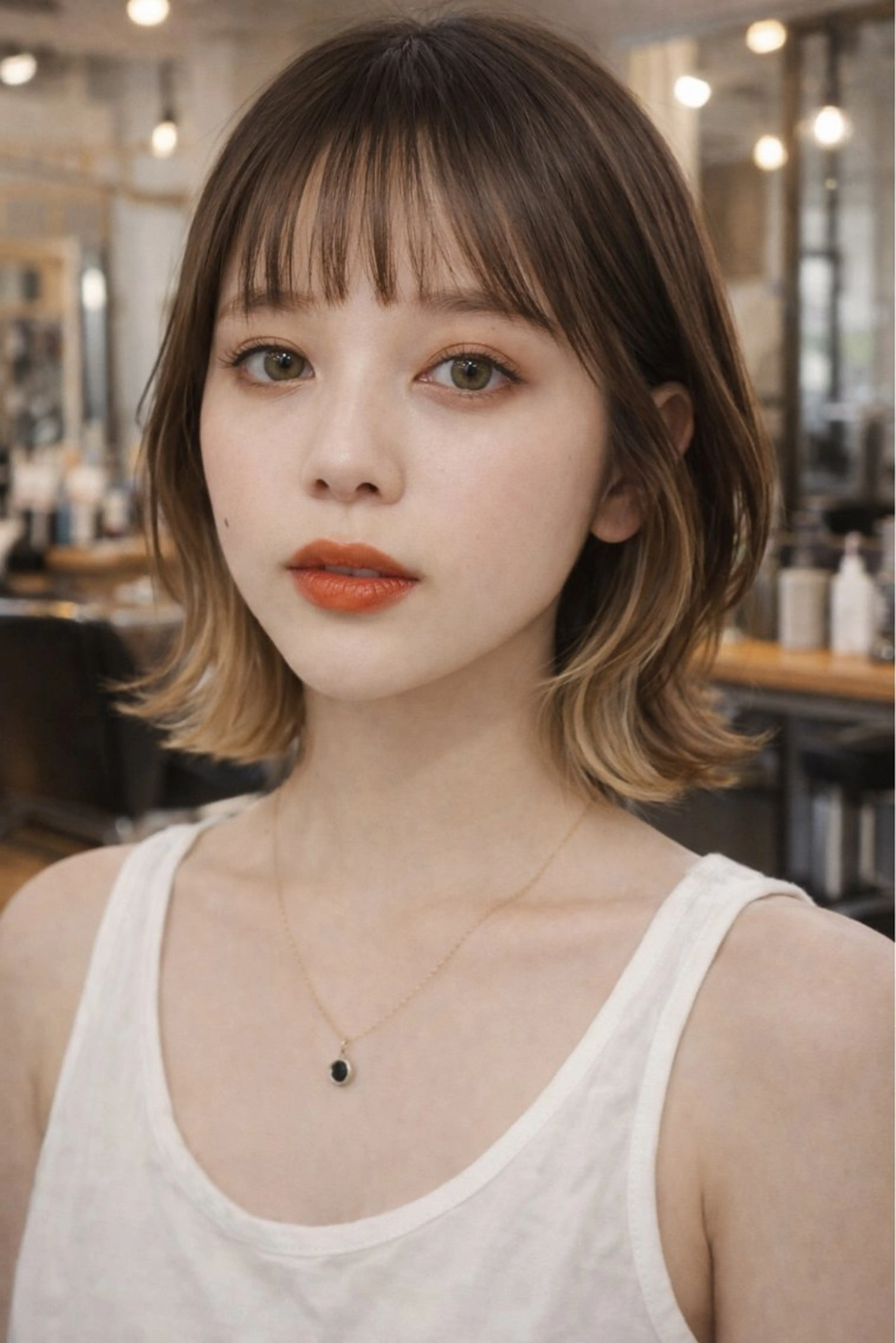 ショート パーマ ボブ ハイライト 髪質改善 レイヤーカット 縮毛矯正 カット パーマ 康本将輝 ♦️髪質改善♦️のヘアスタイル