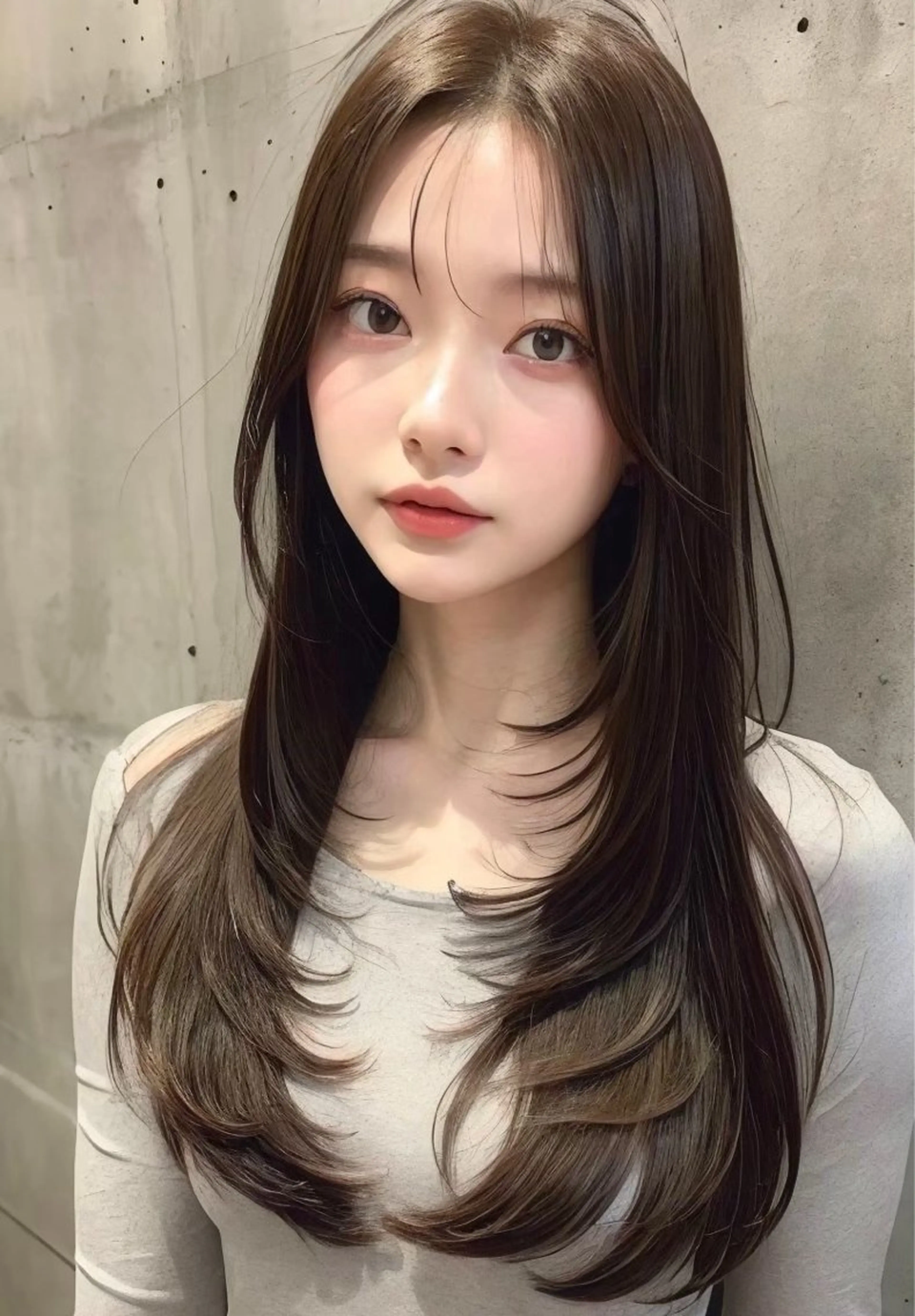 セミロング カラー アッシュ ベージュカラー 黒髪 ブルーカラー ブルーブラック カット ヘアカラー トリートメント ヘアセット 透明感/韓国風 🤍moeka🤍のヘアスタイル