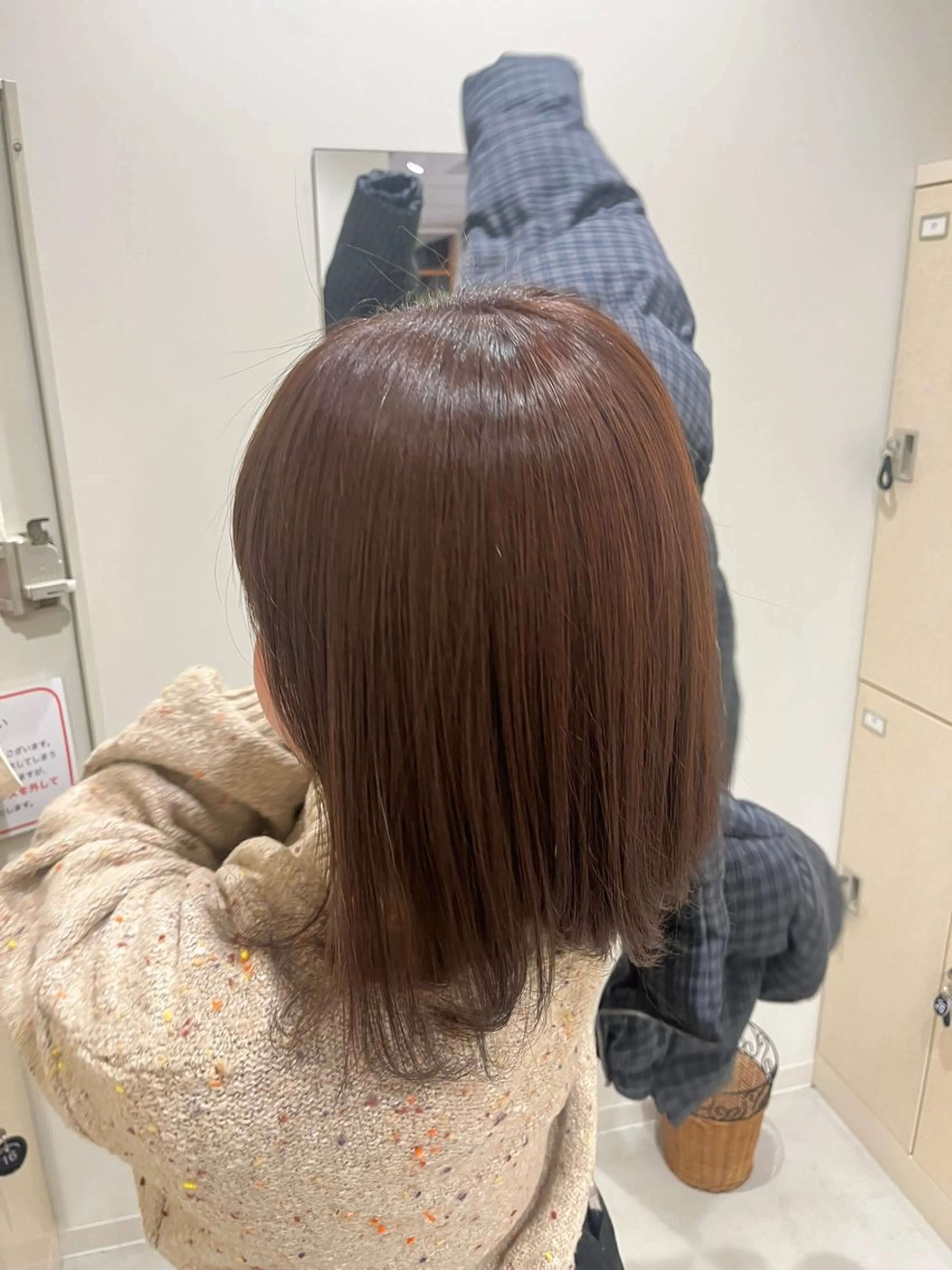 ミディアム カラー ブリーチ ブラウンカラー ブリーチなしカラー 森 理音のヘアスタイル