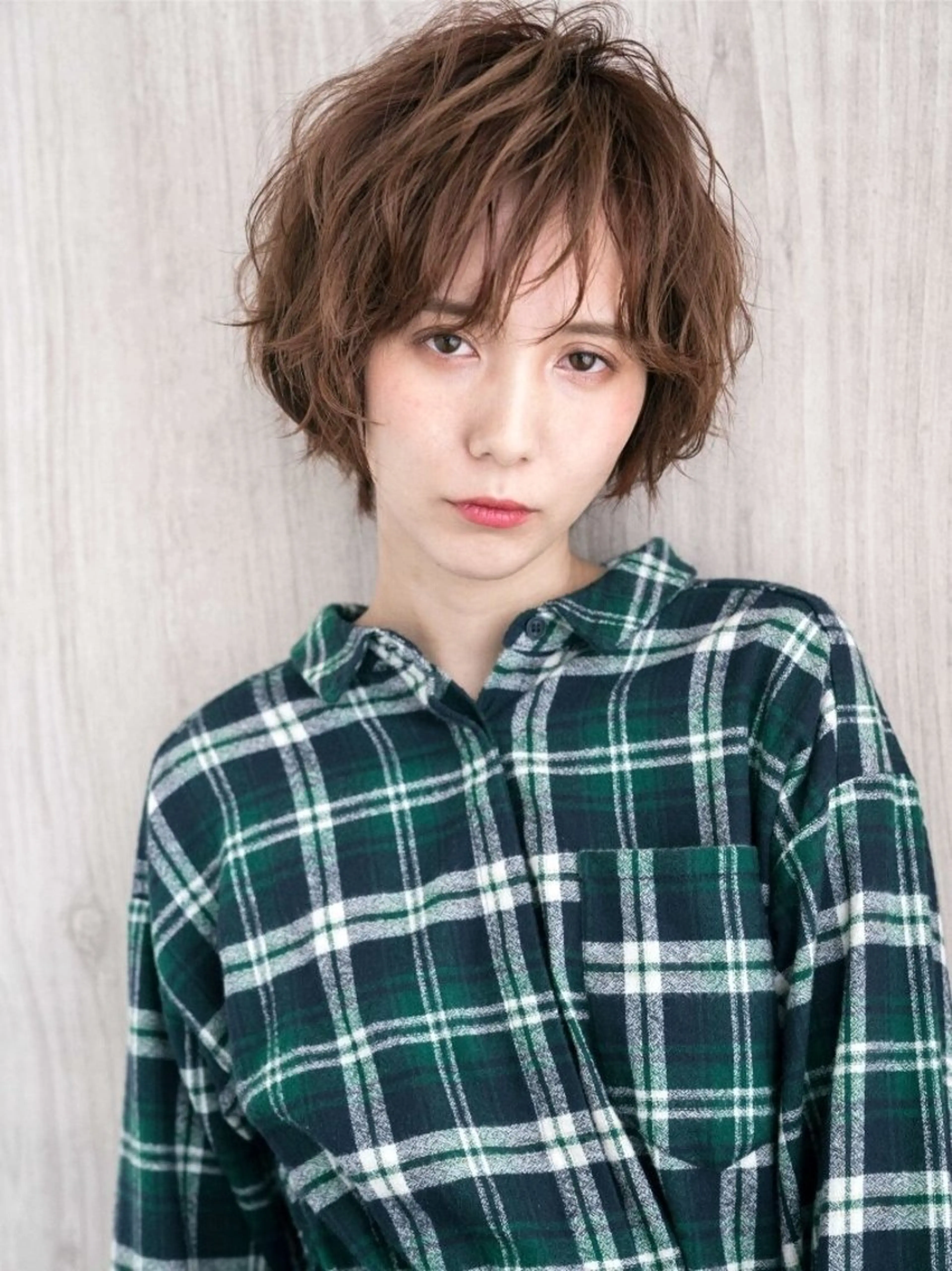 ショート パーマ 透明感カラー髪質改善 hiroマンツーマンのヘアスタイル