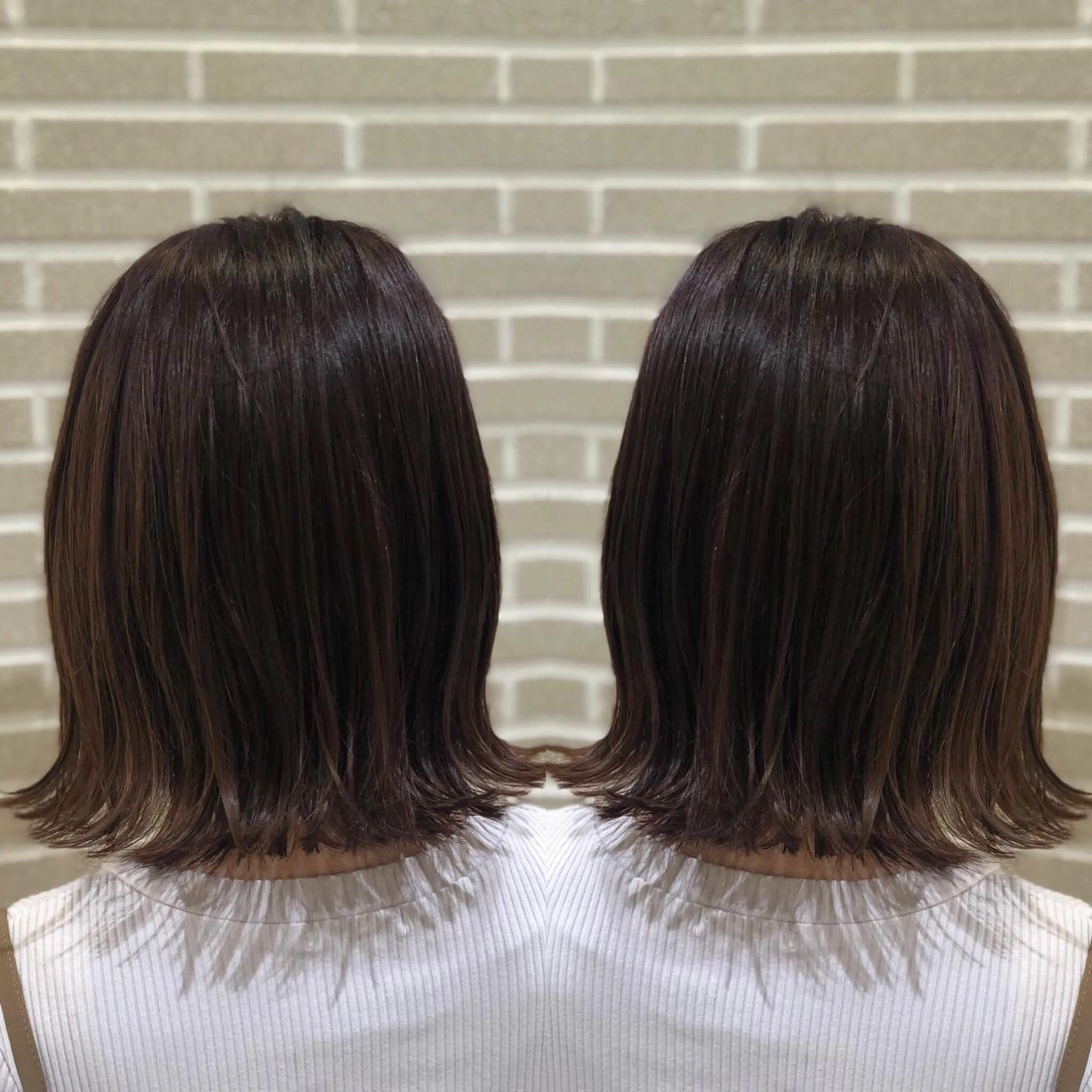 ミディアム カラー カット ヘアカラー トリートメント 山北 咲子のヘアスタイル