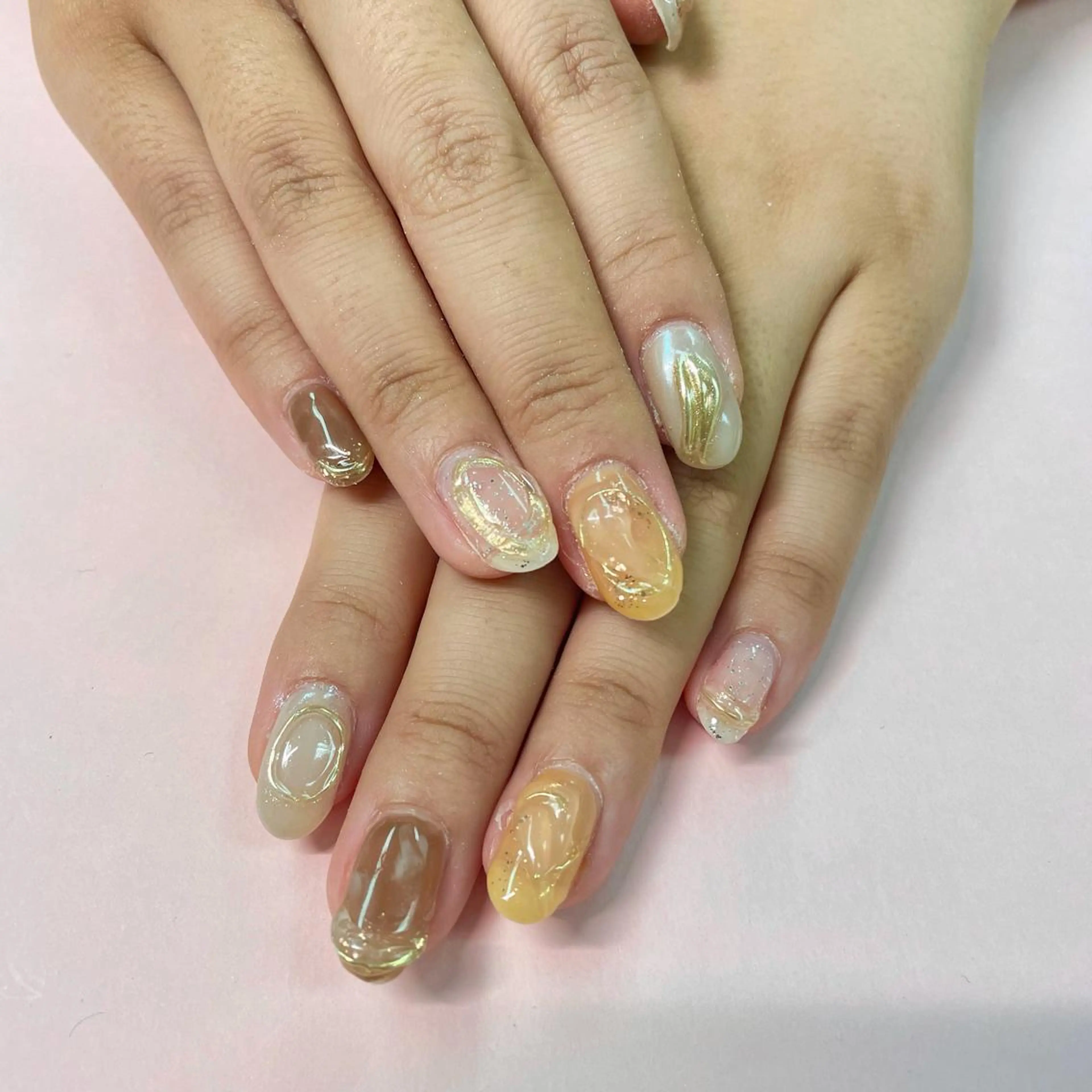 ネイル ハンドネイル 大阪福島韓国束感まつ げ Sayaka🤍のマツエク・マツパデザイン