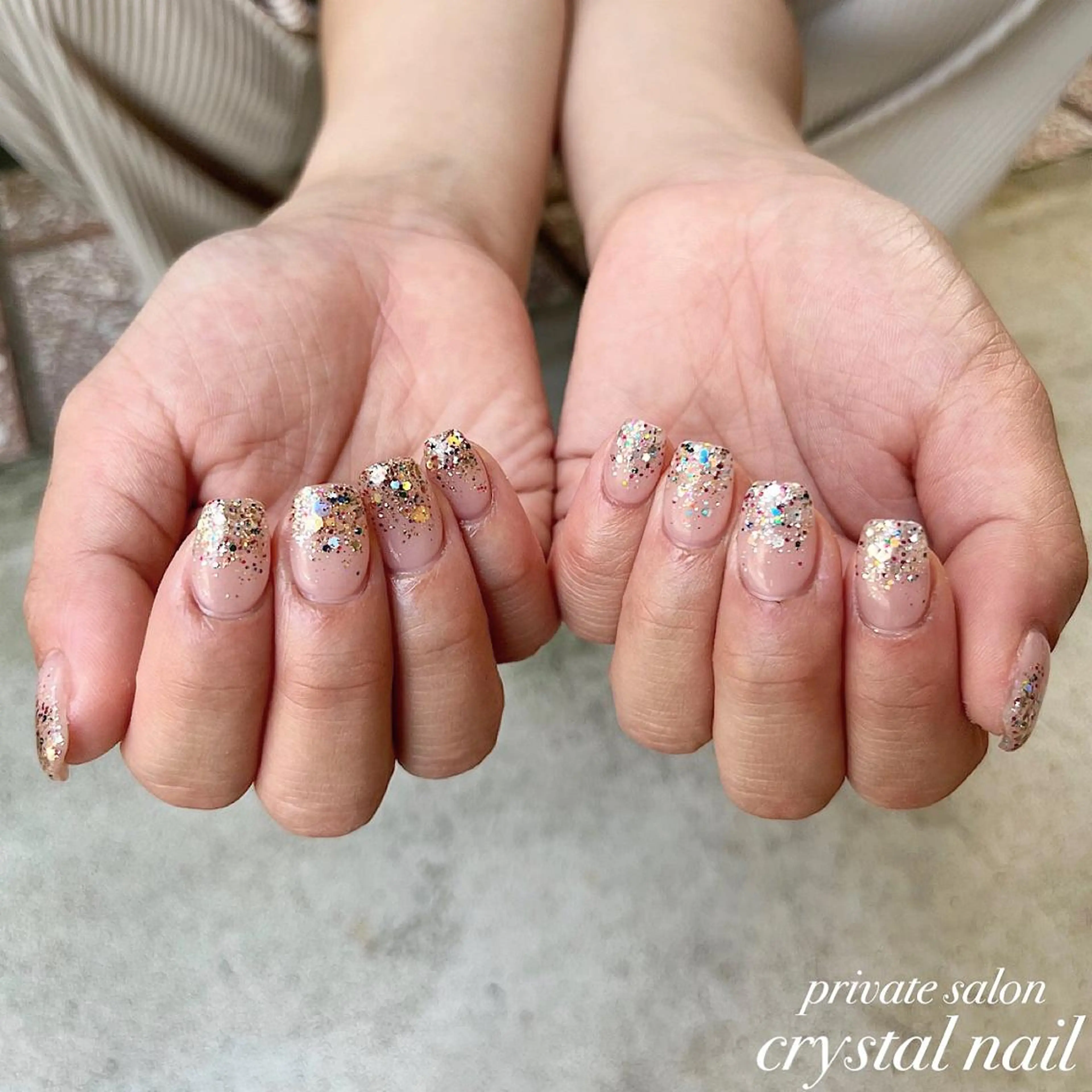 ネイル ラメ(グリッター) ラメグラデーション Crystal Nailのネイルデザイン