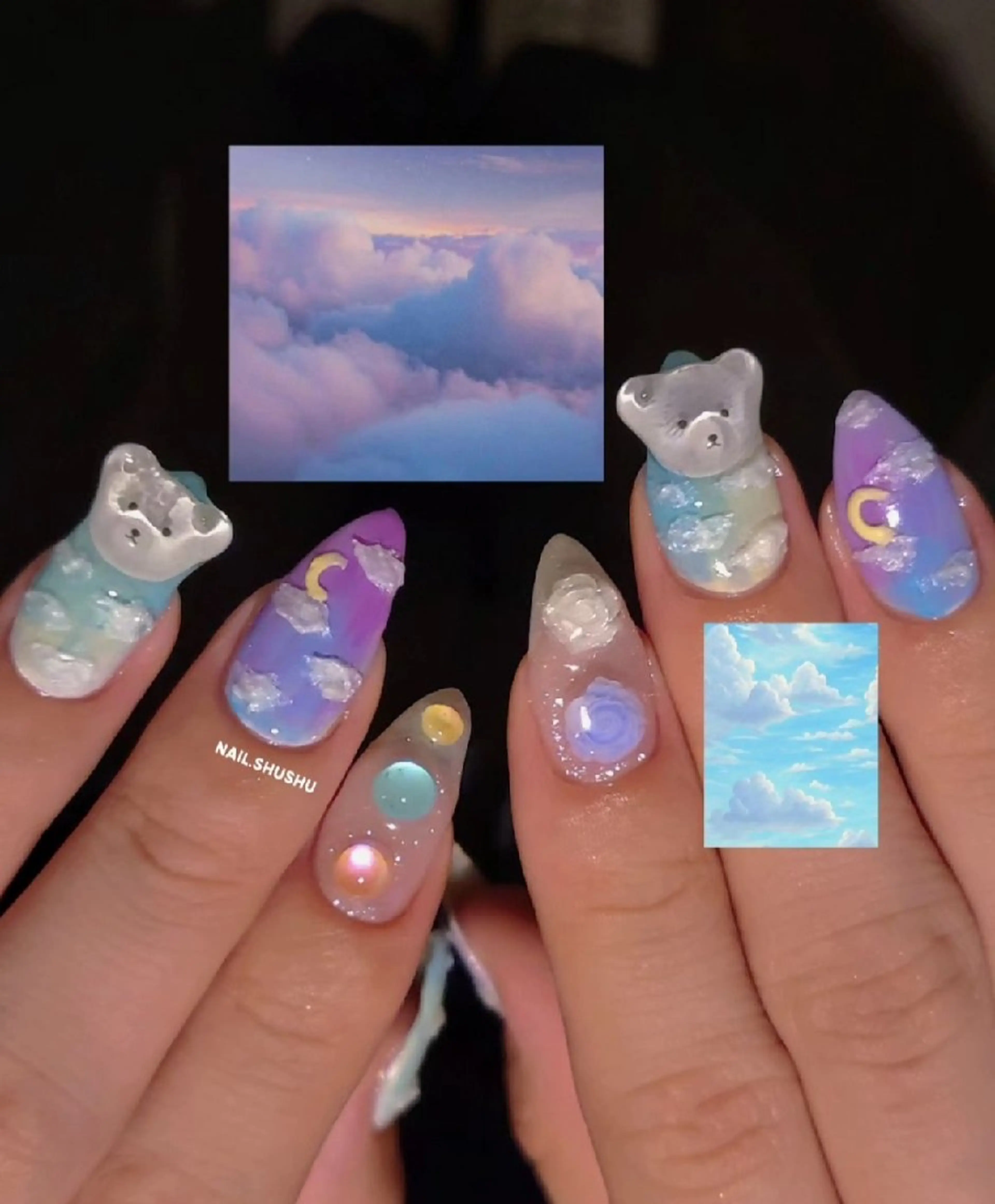 ネイル ハンドネイル 3dパーツ/流行り 👧shushu❤️のネイルデザイン
