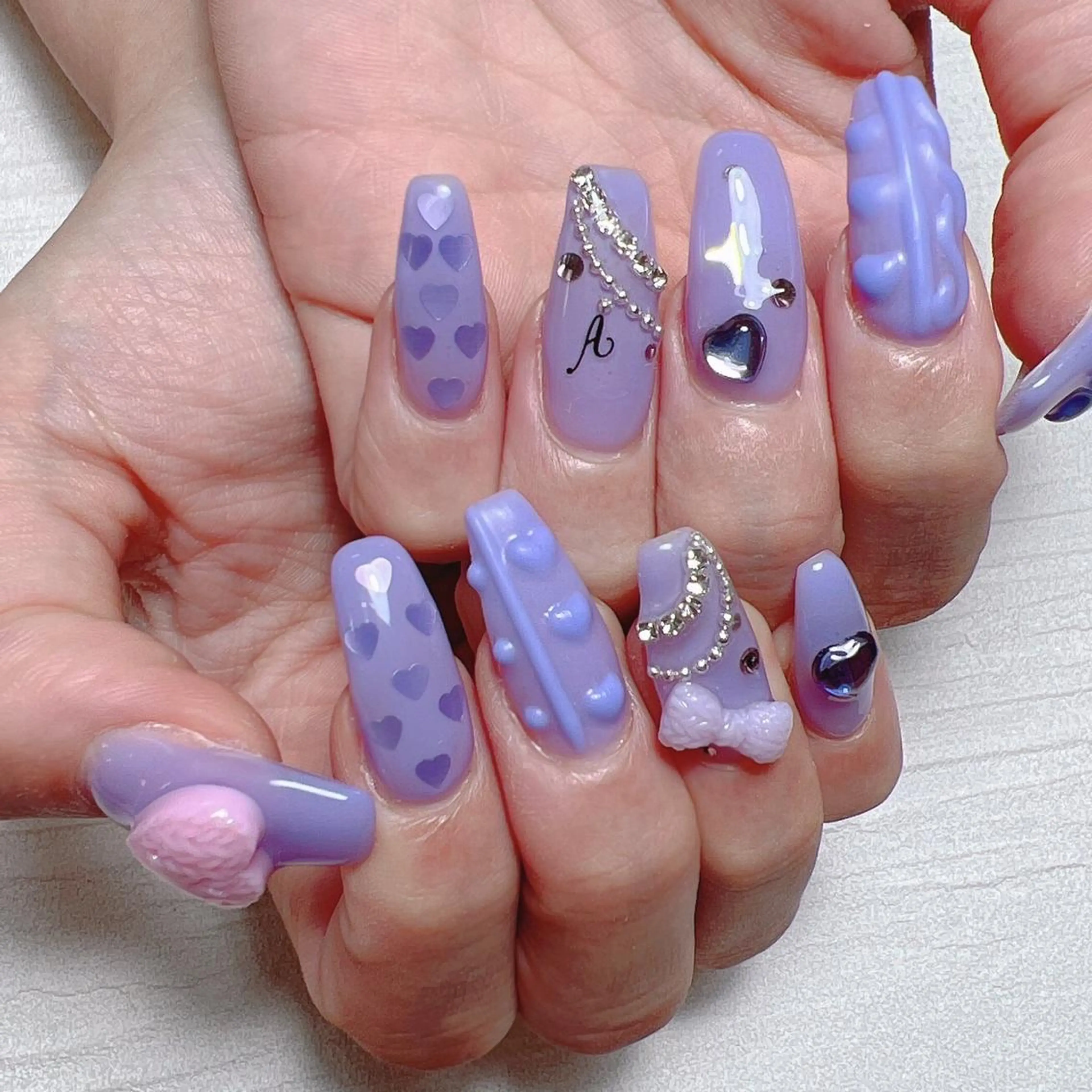 ネイル パープル ハンドネイル Nail lieNのネイルデザイン