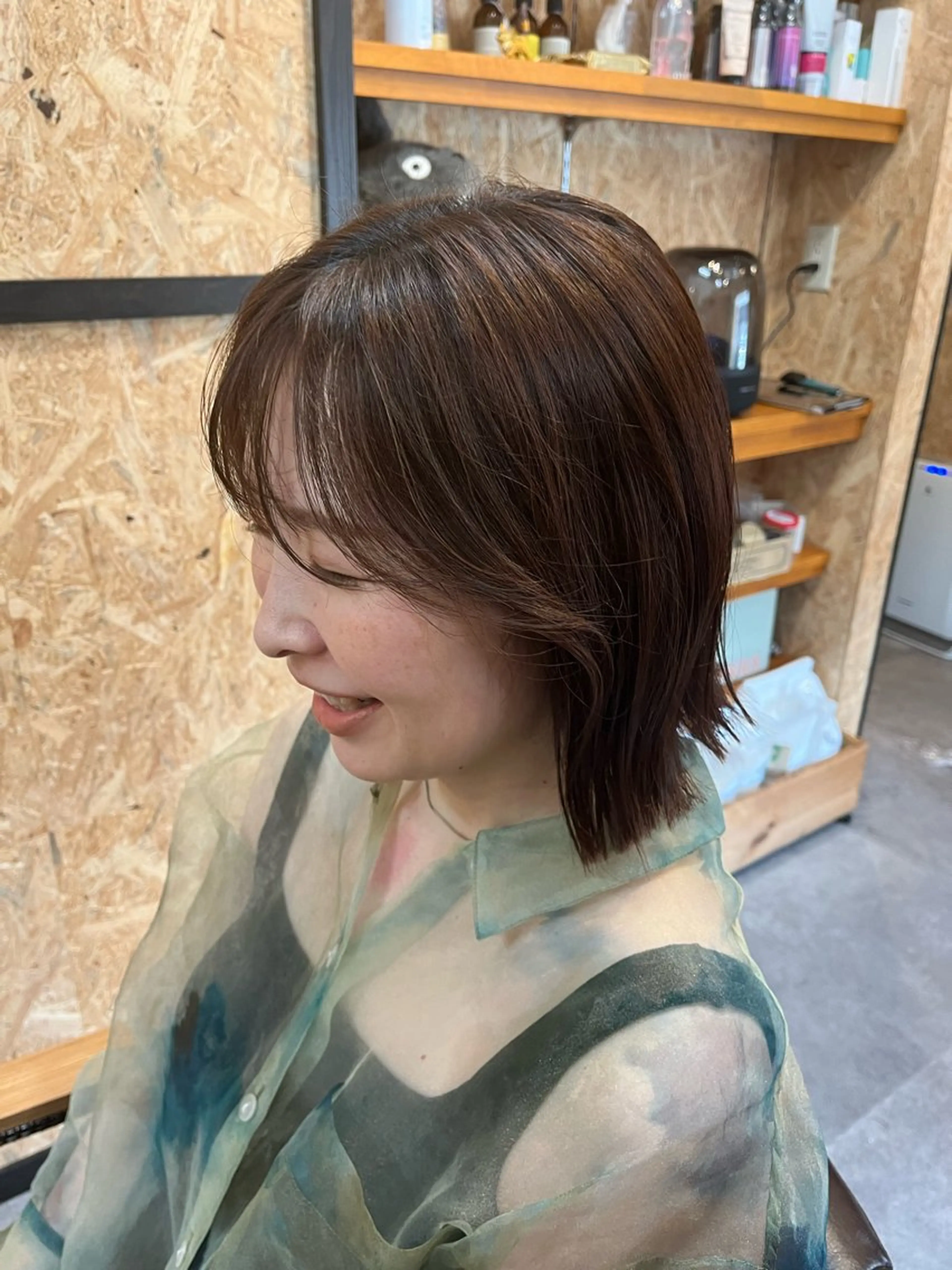 ミディアム パーマ カット 縮毛矯正 トリートメント ヘッドスパ 庄内＊三国baron ANJUのヘアスタイル