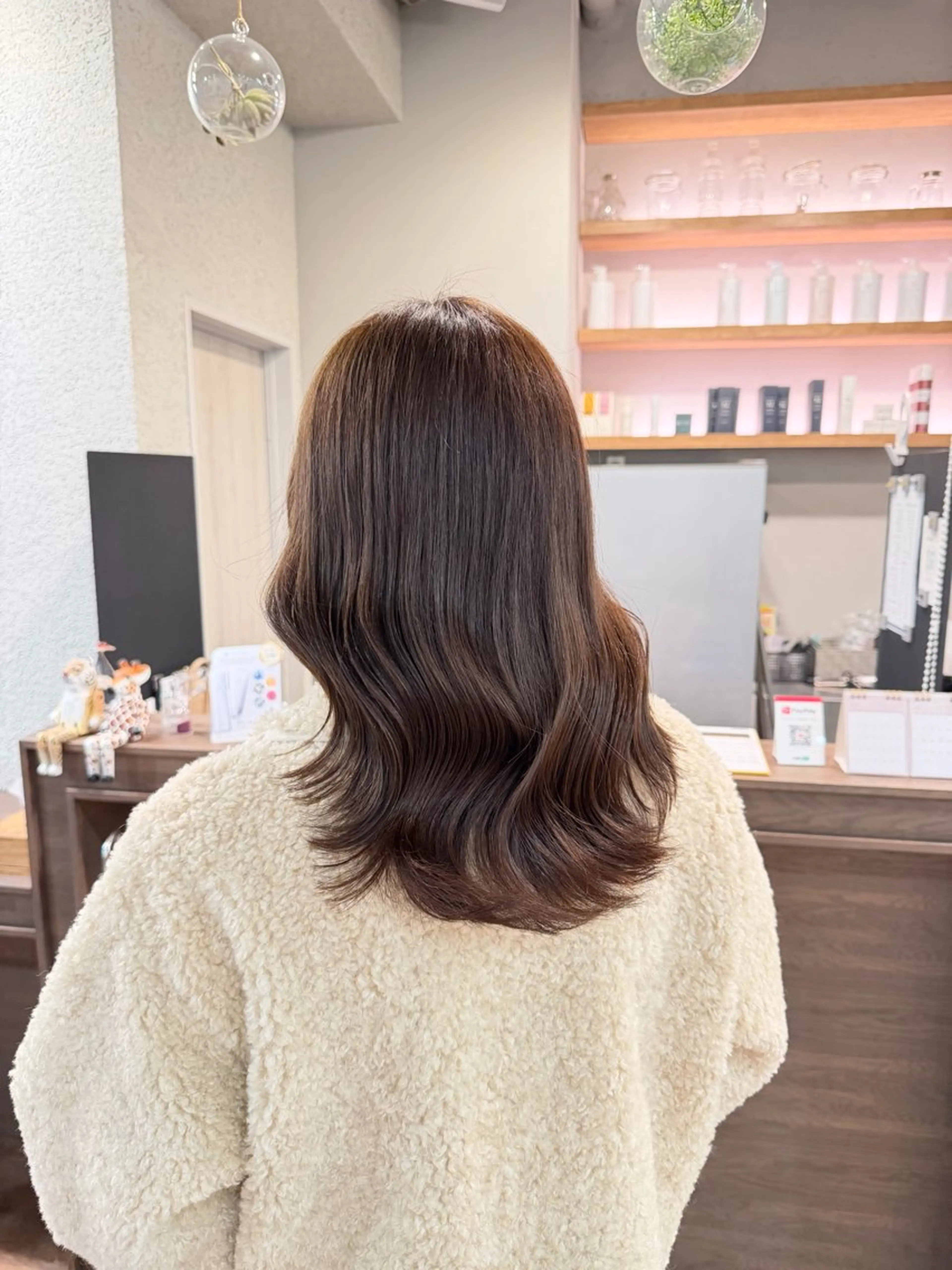 ミディアム カラー ベージュカラー オリーブベージュ カット ヘアカラー きむら なみか🪐のヘアスタイル