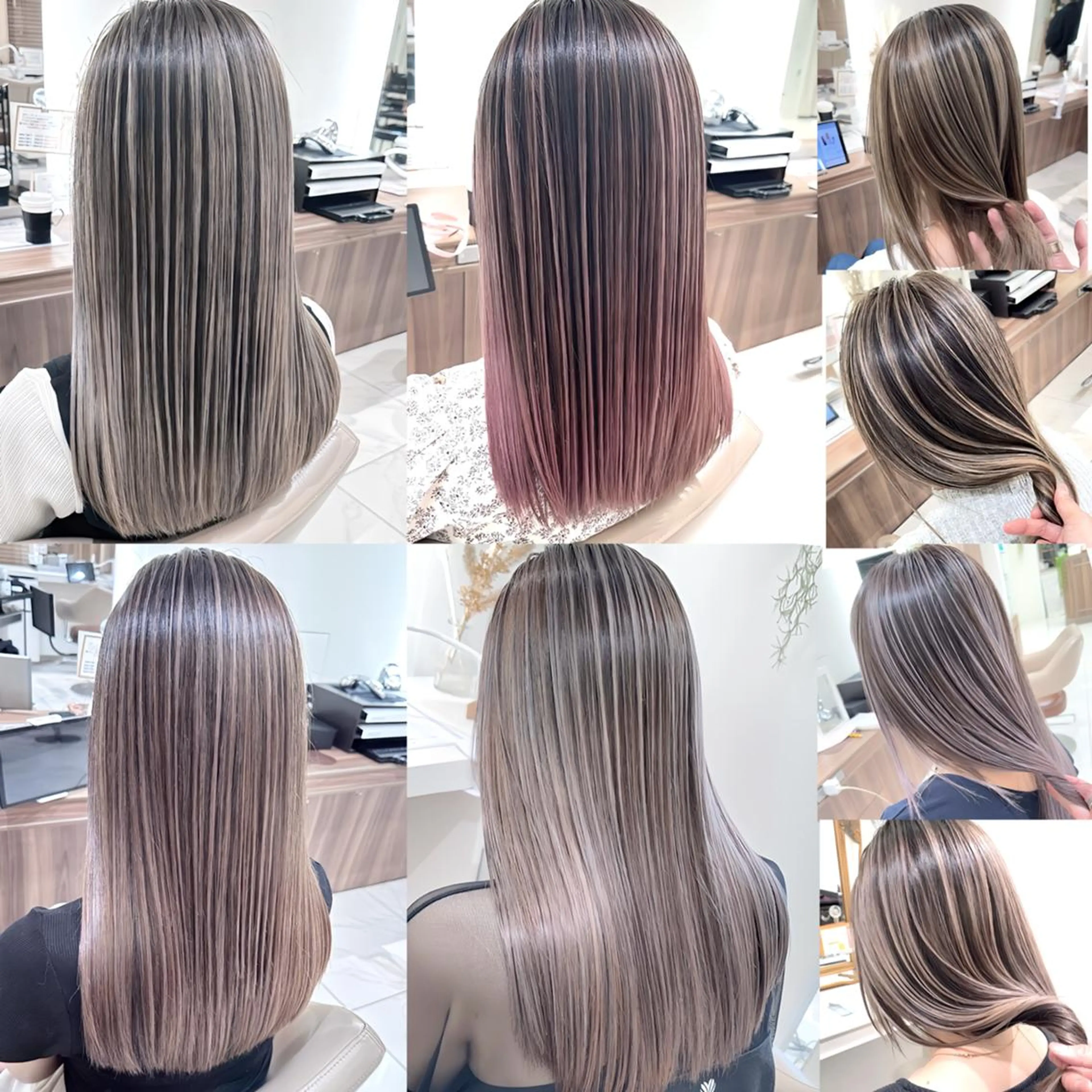 セミロング カラー 髪質改善 ヘアカラー トリートメント ＡＳＨ大宮/ブリーチ 髪質改善/カラーのヘアスタイル