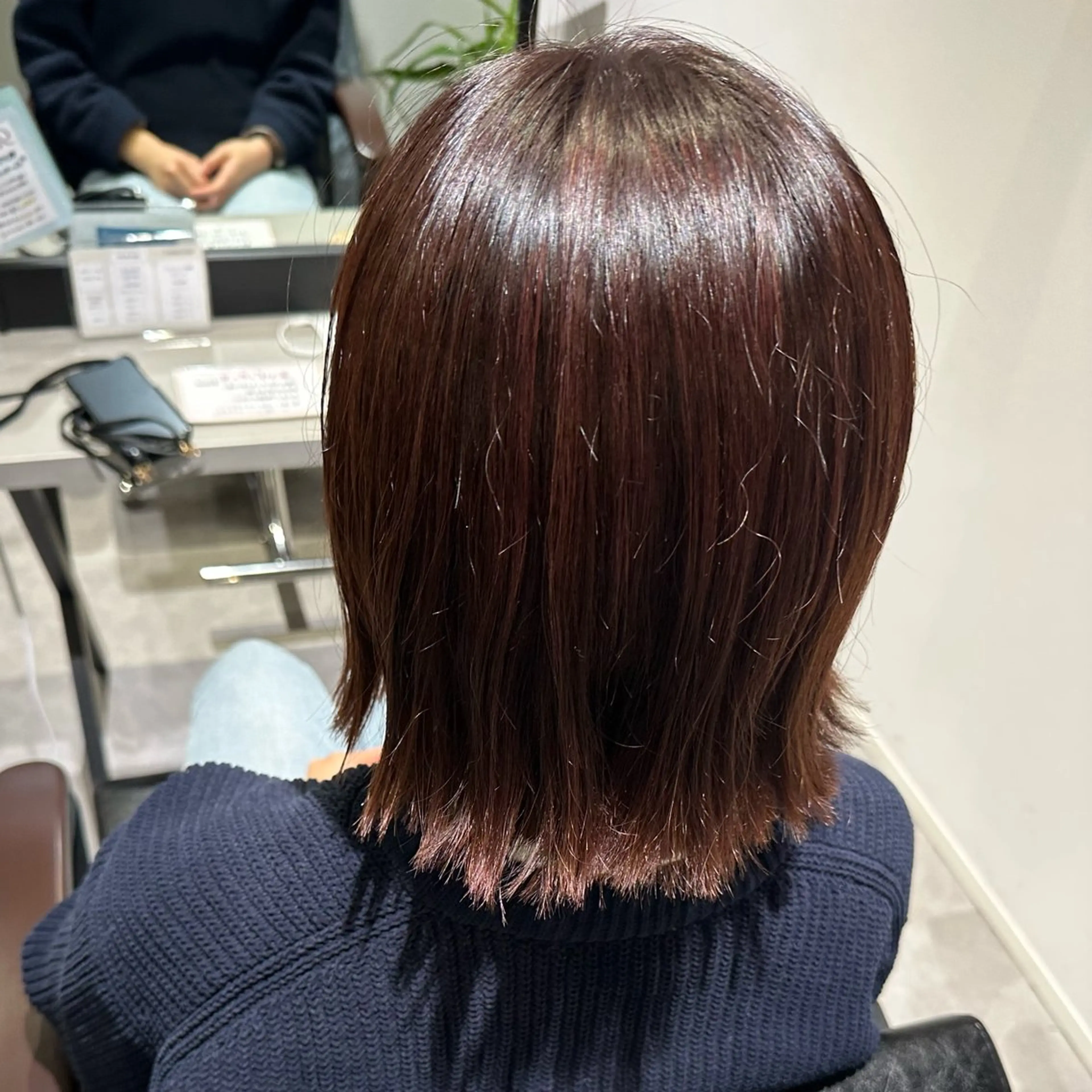 ミディアム カラー ボルドーカラー カット ヘアカラー MIRUKA/ 暖色カラー/ベージュのヘアスタイル