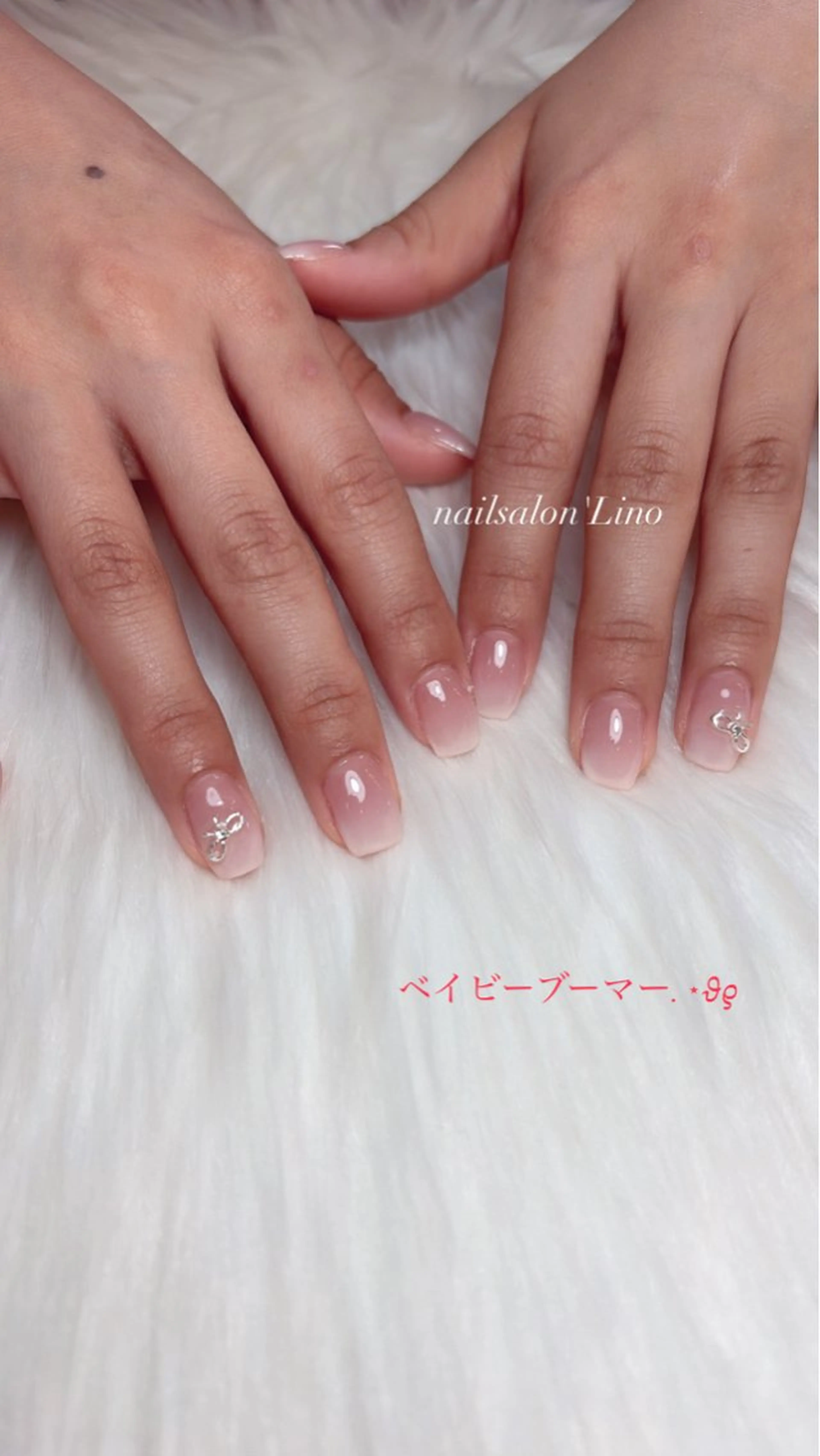 ネイル リボン ハンドネイル Lino𓂃⟡.· Chizuruのネイルデザイン