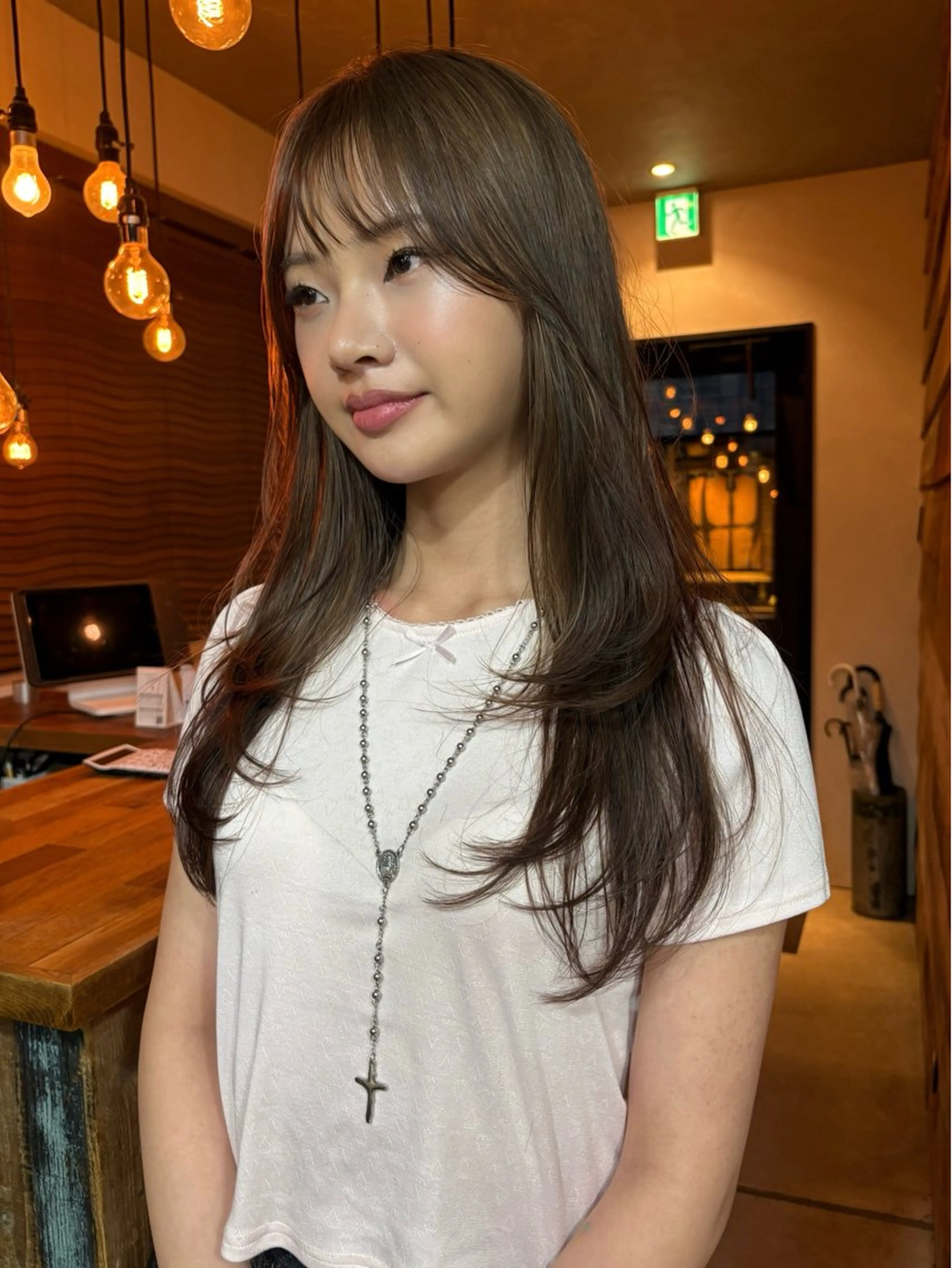 ロング カラー パーマ ヘアアレンジ カット ヘアカラー レイヤー/透明感/ ブリーチなし/わかなのヘアスタイル