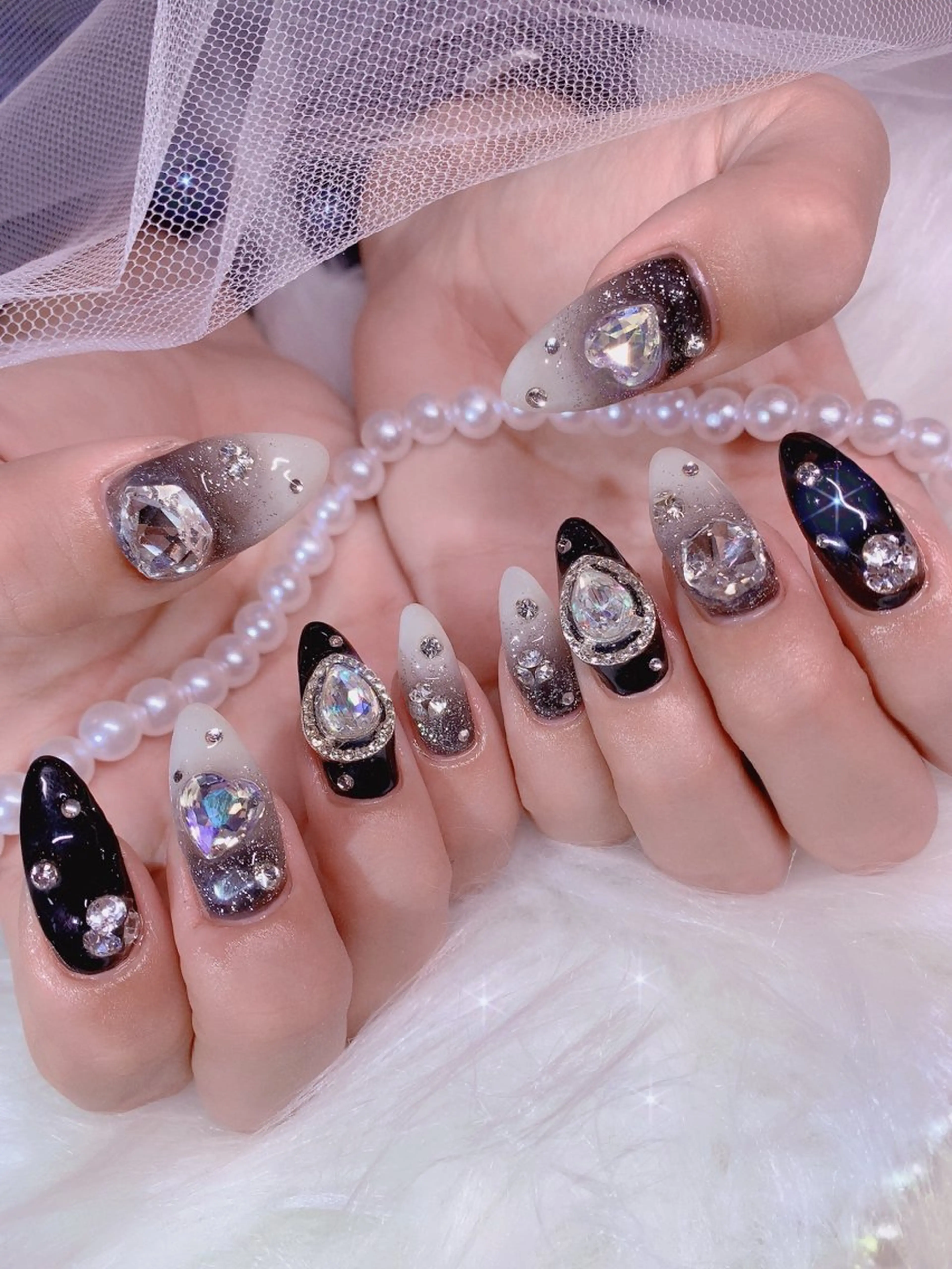 ネイル アートネイル キラキラネイル 韓国ネイル ラメ(グリッター) 持ち込み シェアサロンLei.g(レイジー)所属・3Dアートネイル💗 都築レナのネイルデザイン