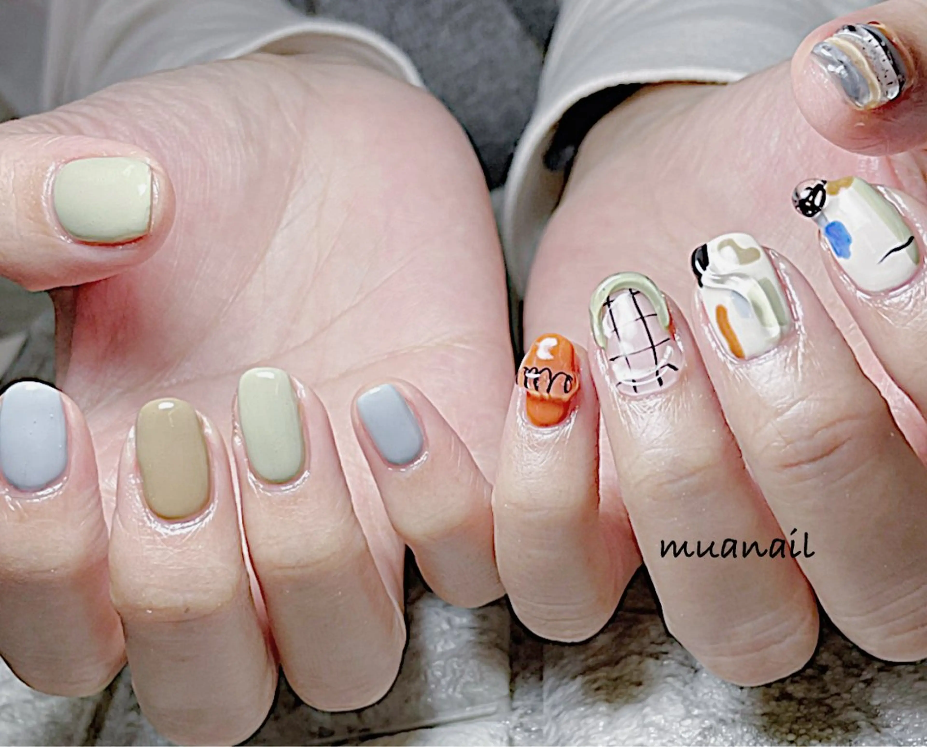 ネイル ブルー 春ネイル ハンドネイル mua nail mikiのネイルデザイン