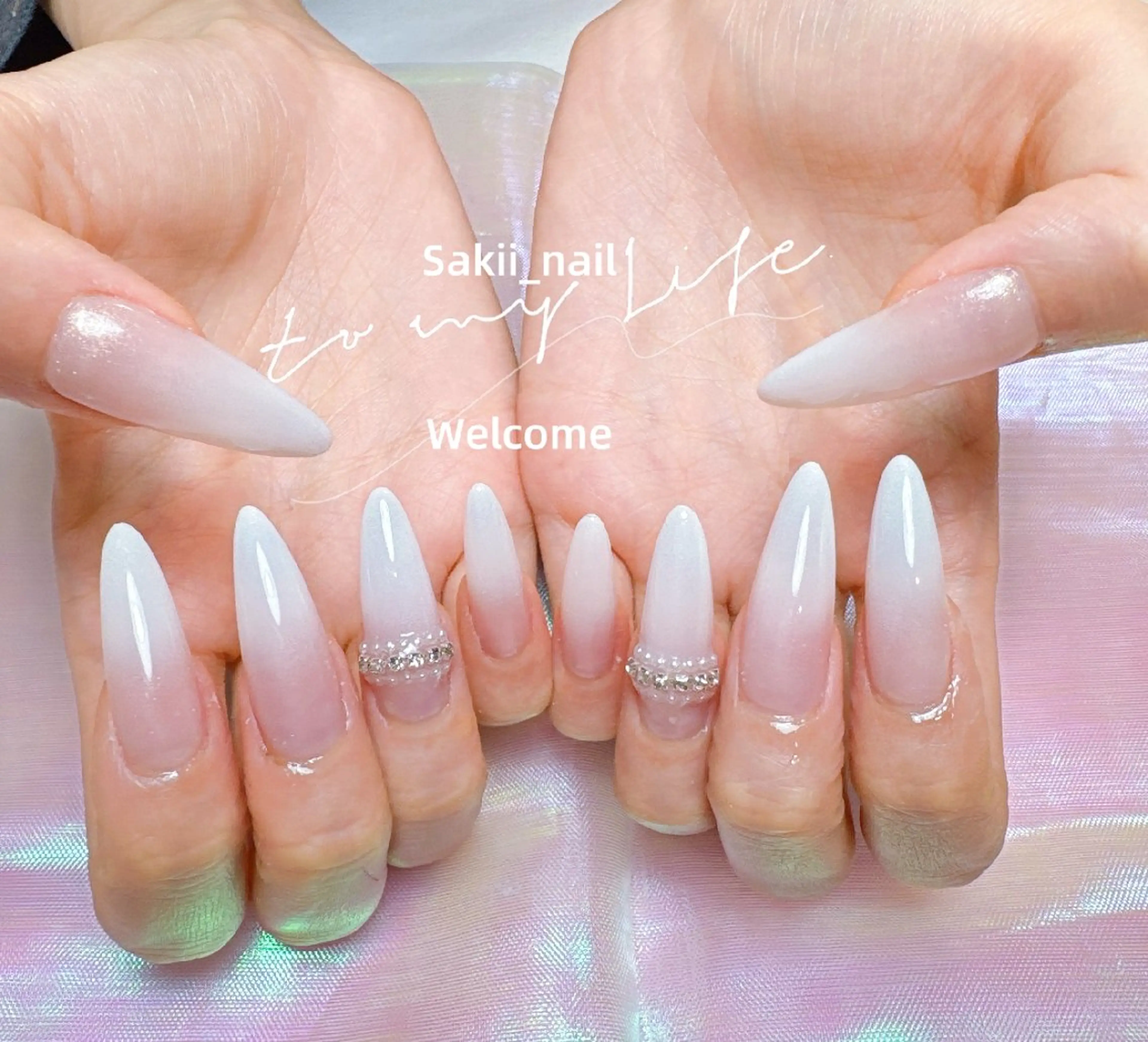 ネイル 長さ出し 夏ネイル ネイルチップ ハンドネイル sakii_nail 池袋のネイルデザイン