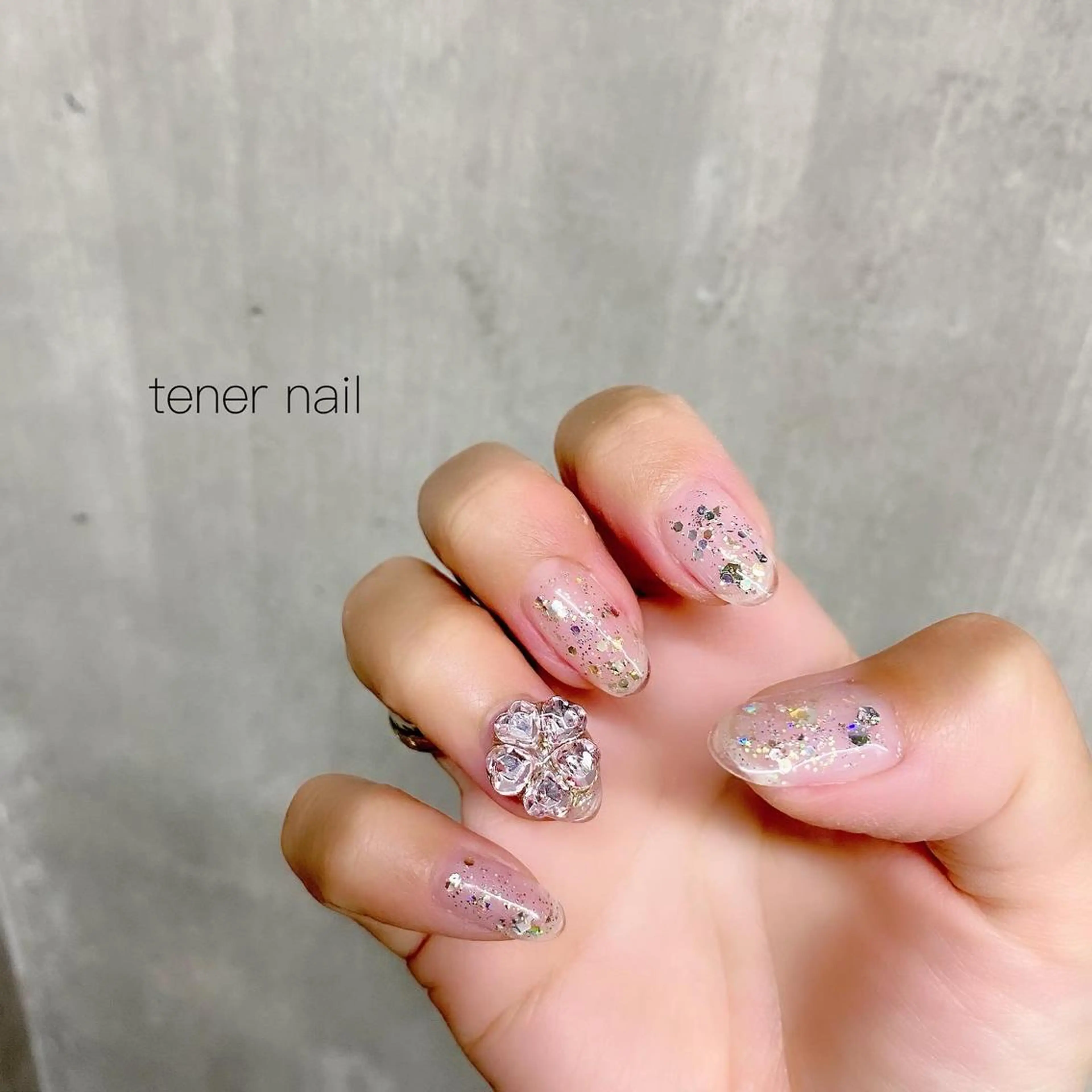 ネイル クリアネイル フラワーネイル フレンチネイル テネルネイル tener nailのネイルデザイン