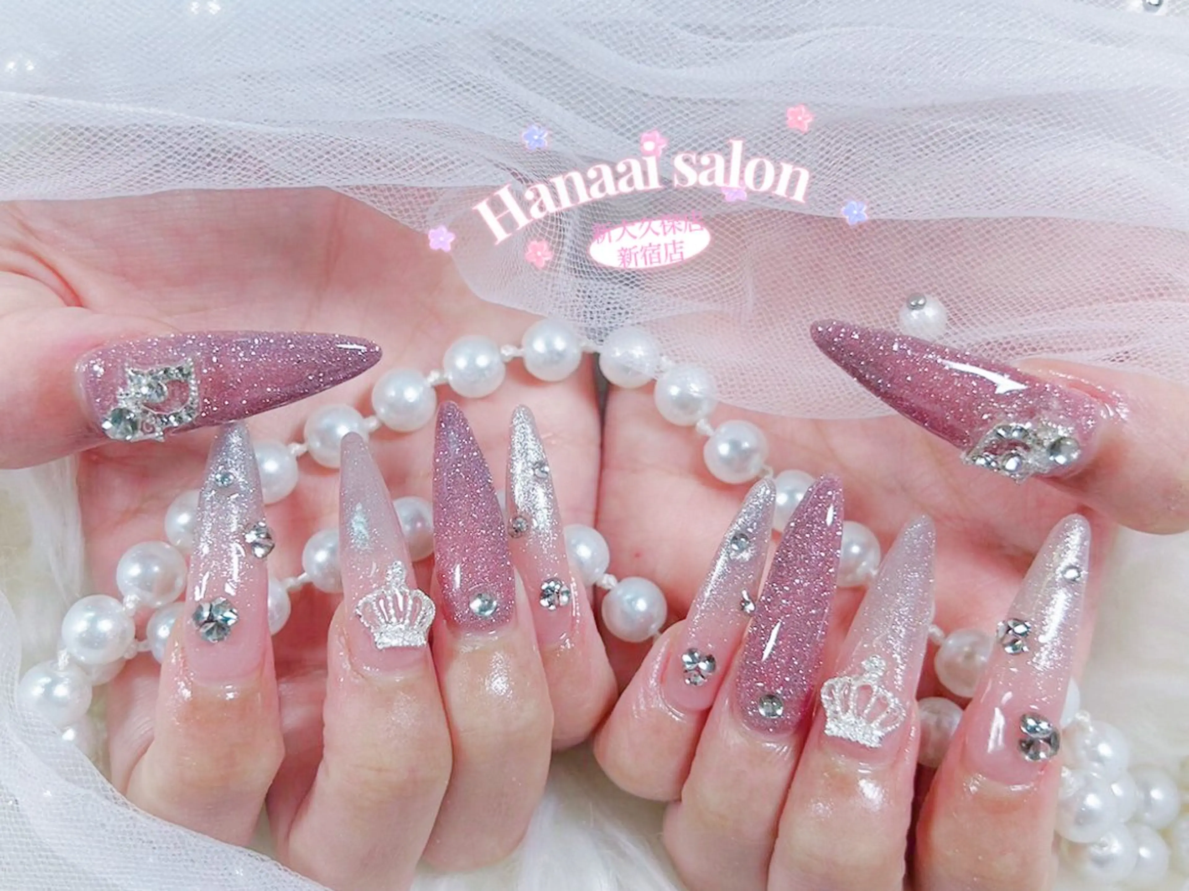 ロング ハンドネイル Hanaai Salon新宿店のネイルデザイン