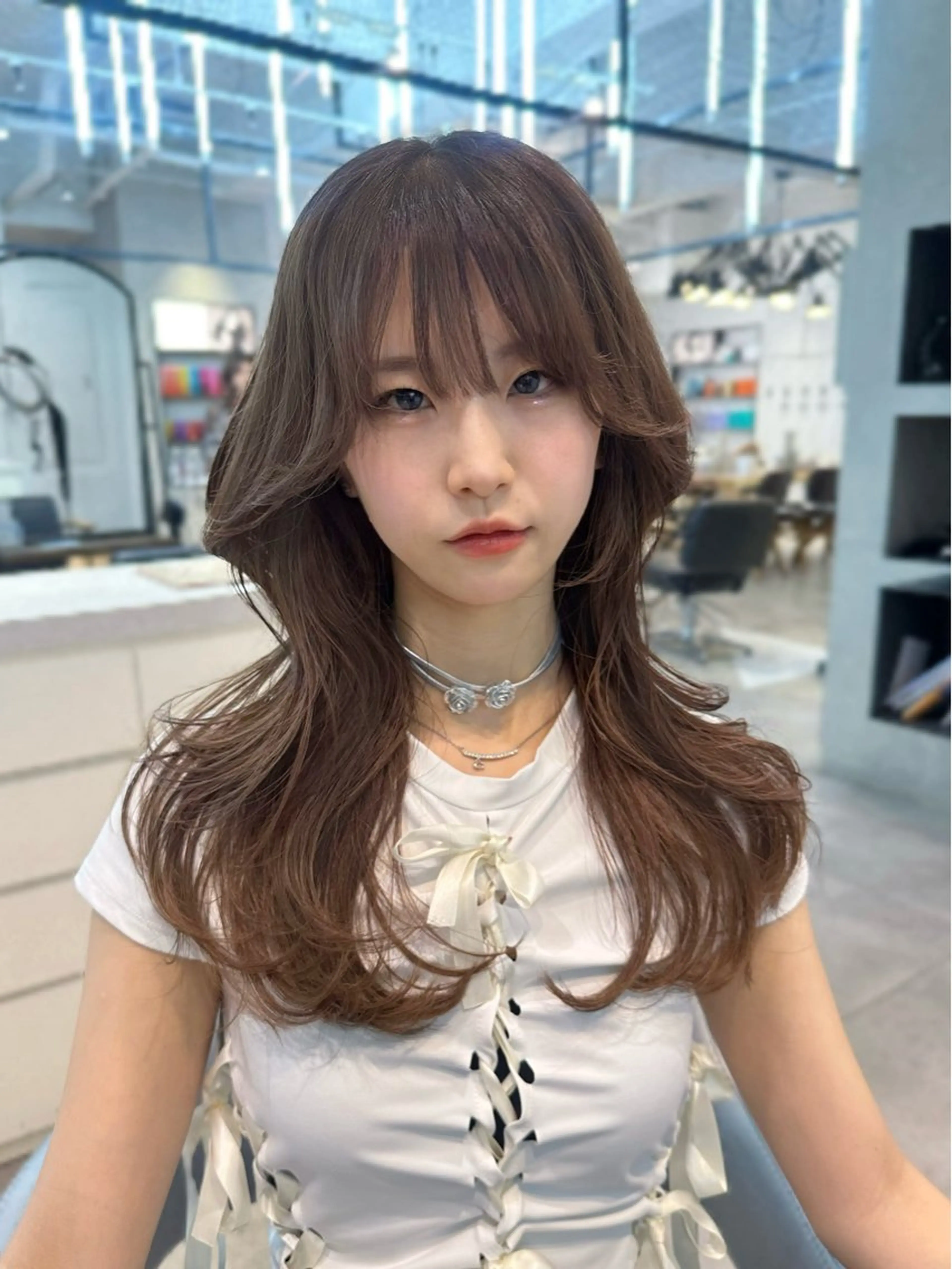 ロング カラー カット ヘアカラー 韓国ヘアメンズ・レデ ィース特化ミクのヘアスタイル