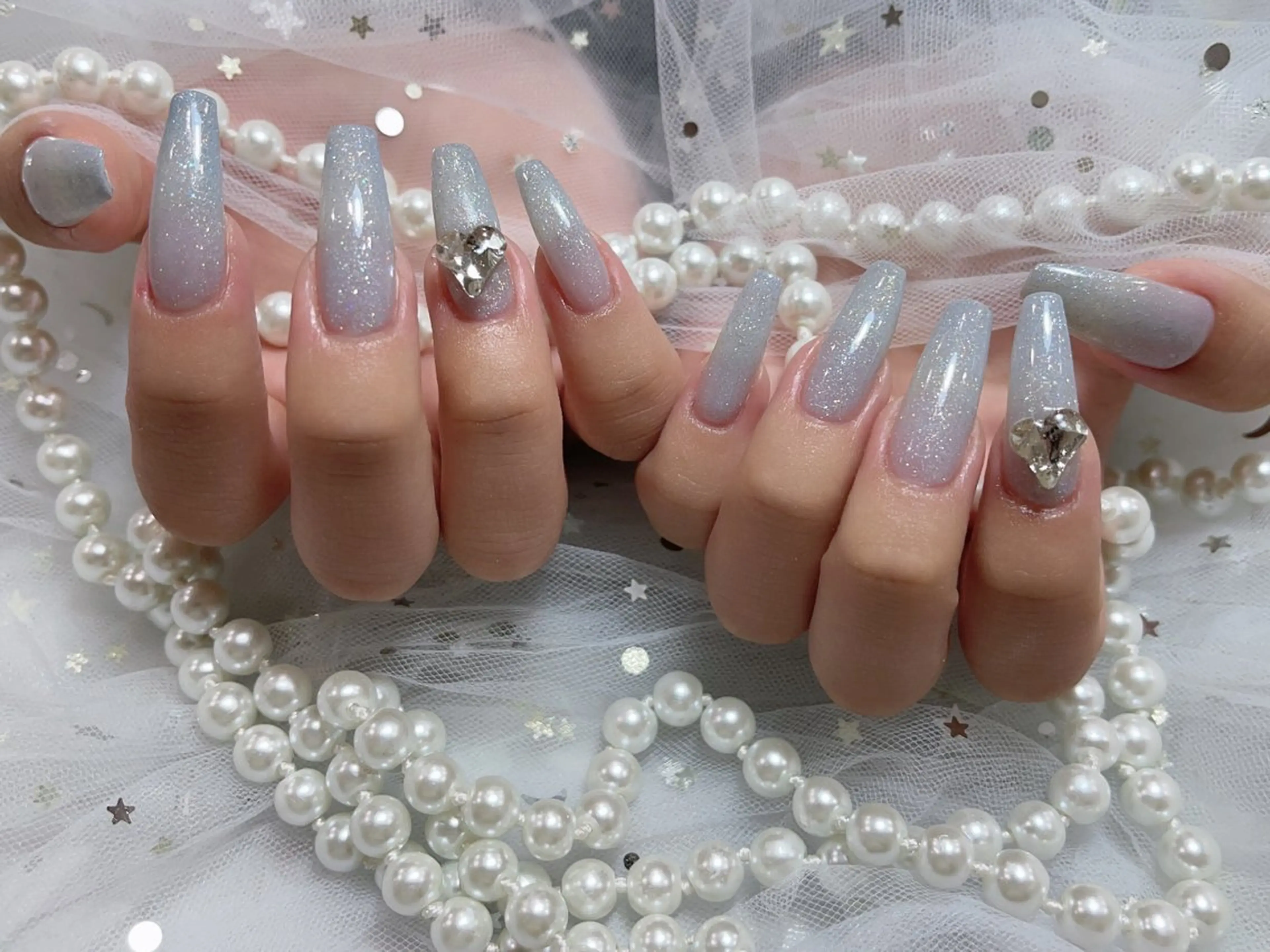 ネイル アートネイル フラッシュネイル フレンチネイル ガラスフレンチ グラデーション M2beauty Renaのネイルデザイン