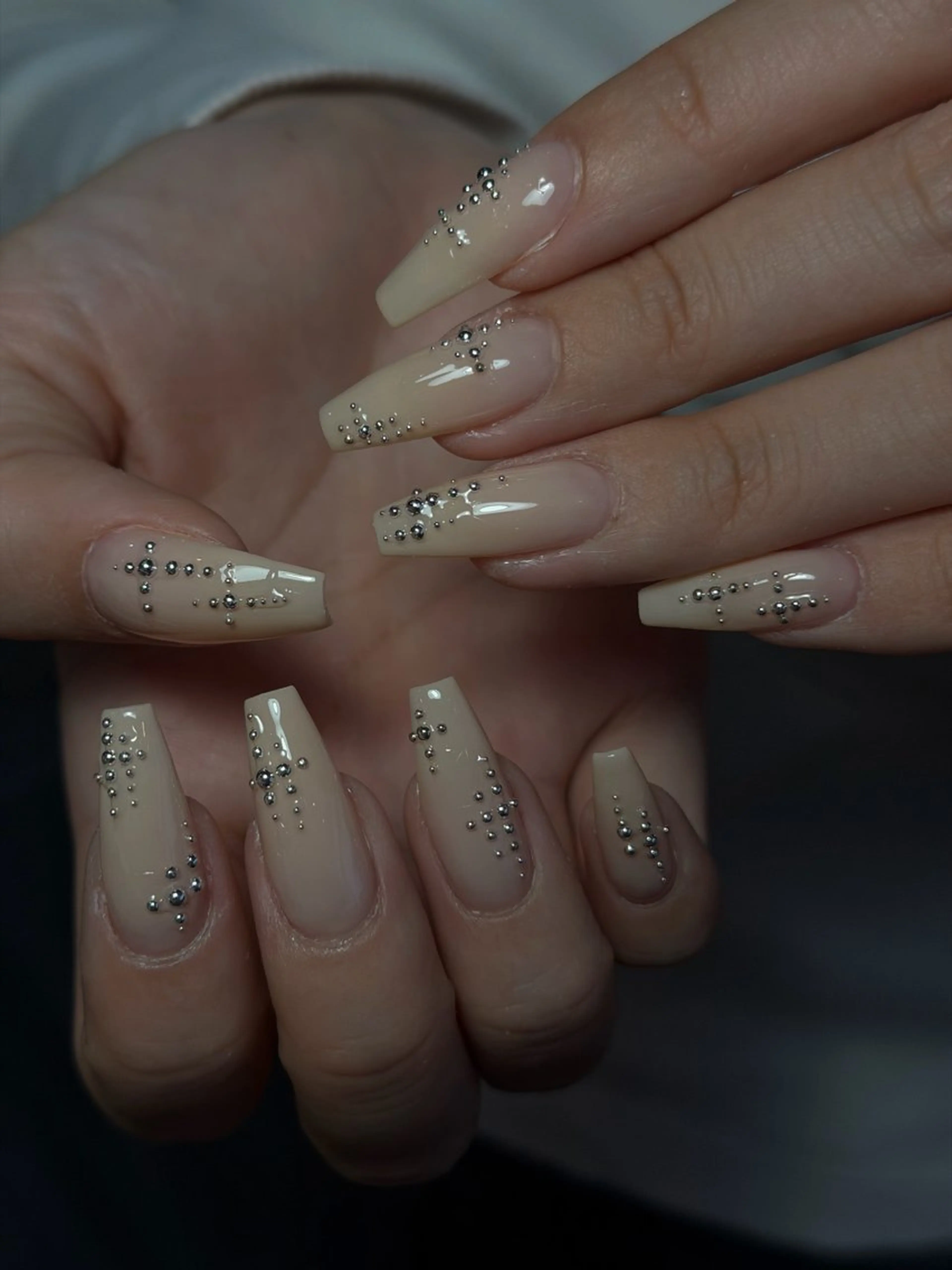 ネイル ジェルネイル キラキラネイル 韓国ネイル レース ロングネイル ハンドネイル CoMo Nailのネイルデザイン