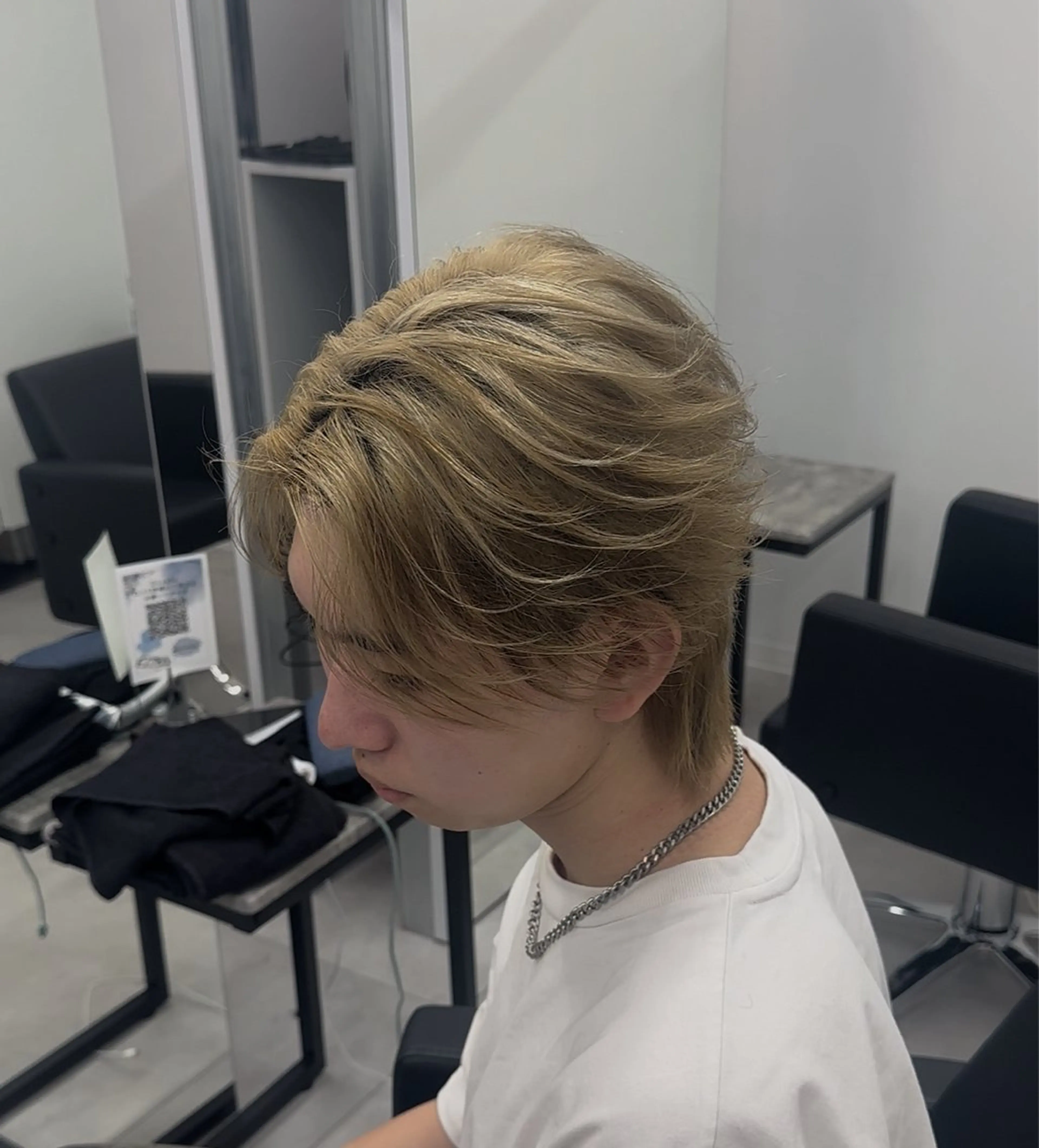 ミディアム メンズ カット ニュアンス/フェザー /ウルフ/伶馬のヘアスタイル