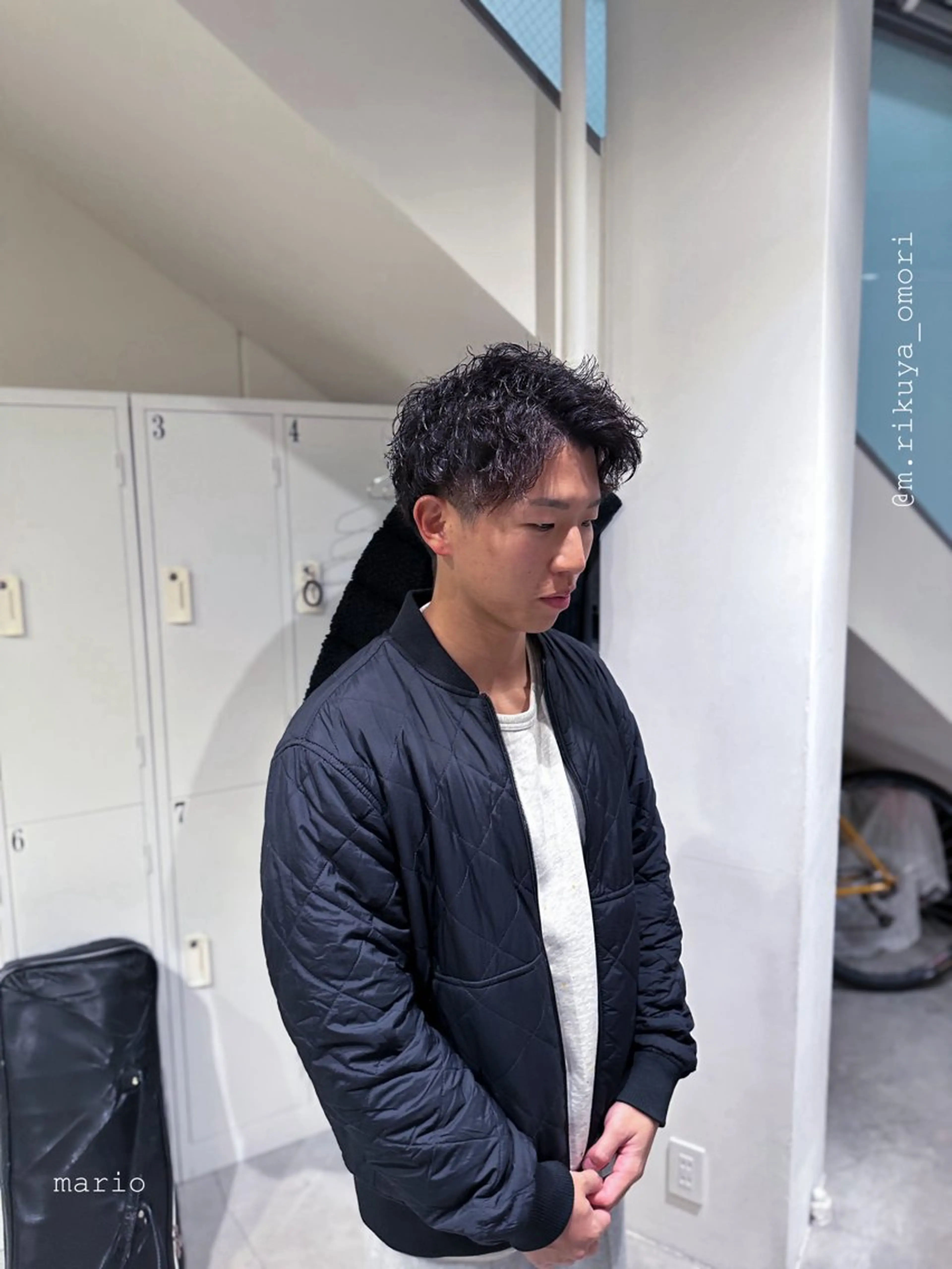 パーマ メンズ カット パーマ 松岡 陸弥のヘアスタイル