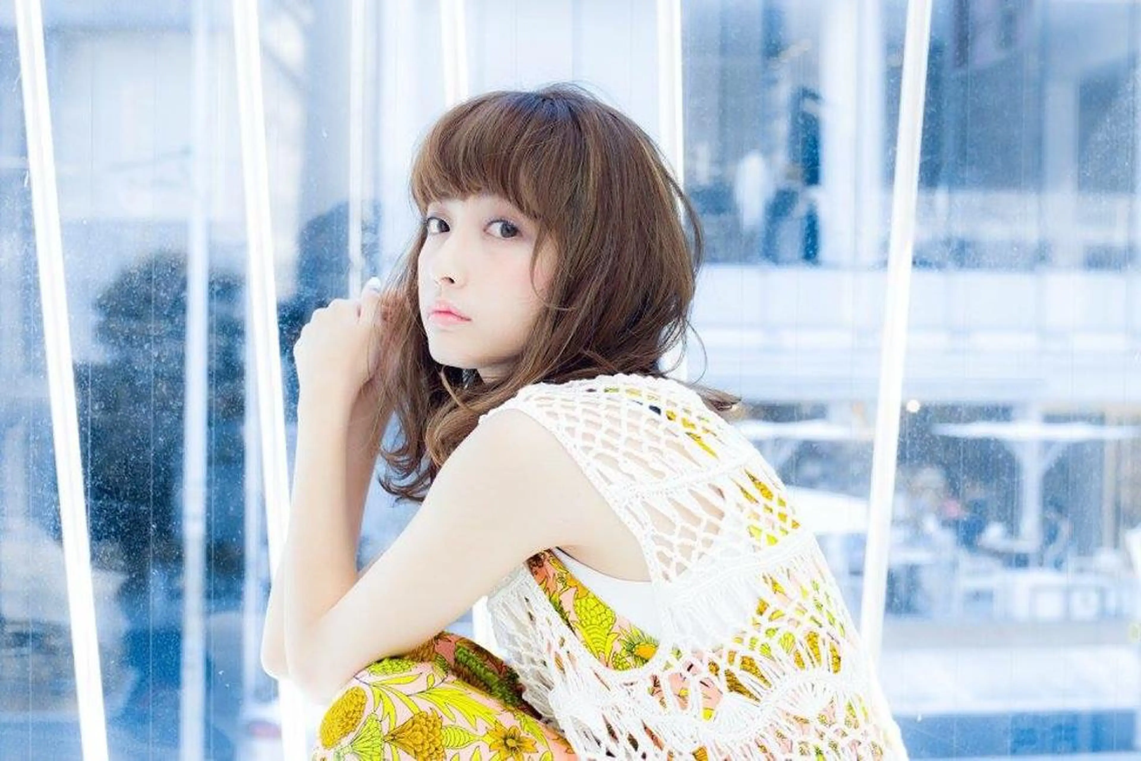 ミディアム セミロング ロング カラー パーマ 内藤 達也のヘアスタイル