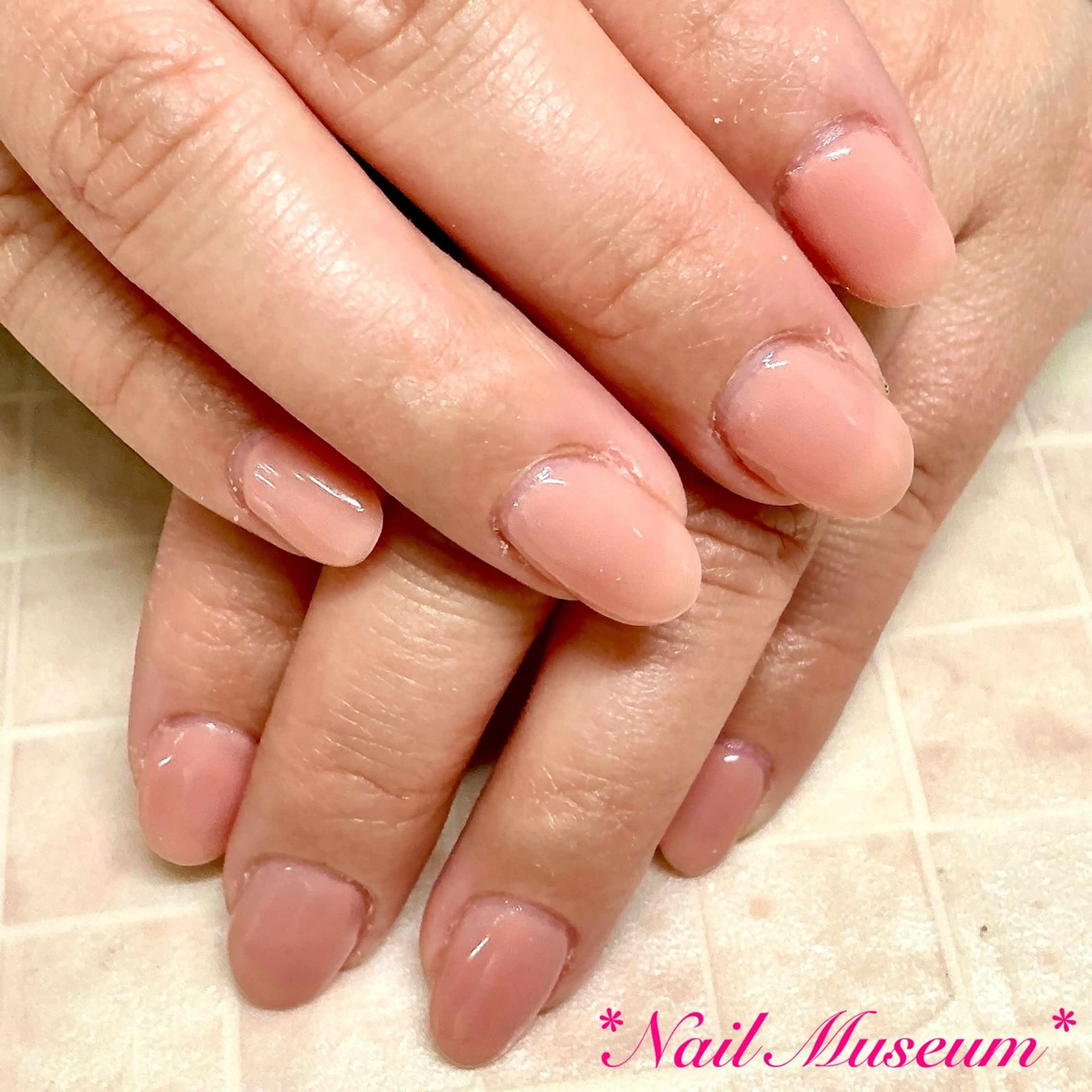 ネイル ブルー ジェルネイル ワンカラーネイル パラジェル ピンク ハンドネイル nailmuseum KAMATARIのネイルデザイン