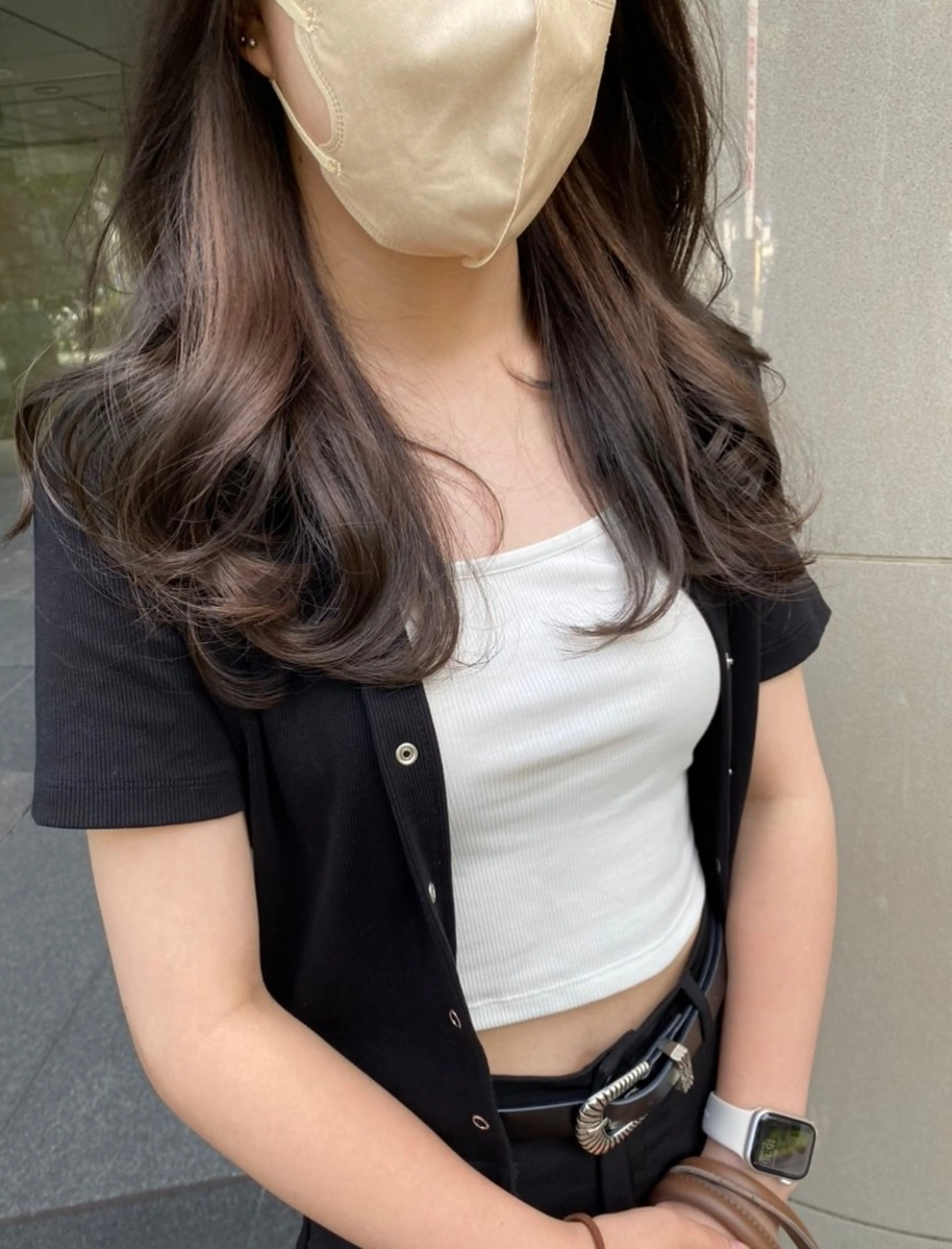 ロング カラー ベージュカラー インナーカラー カット ヘアカラー トリートメント erika /韓国ヘアのヘアスタイル