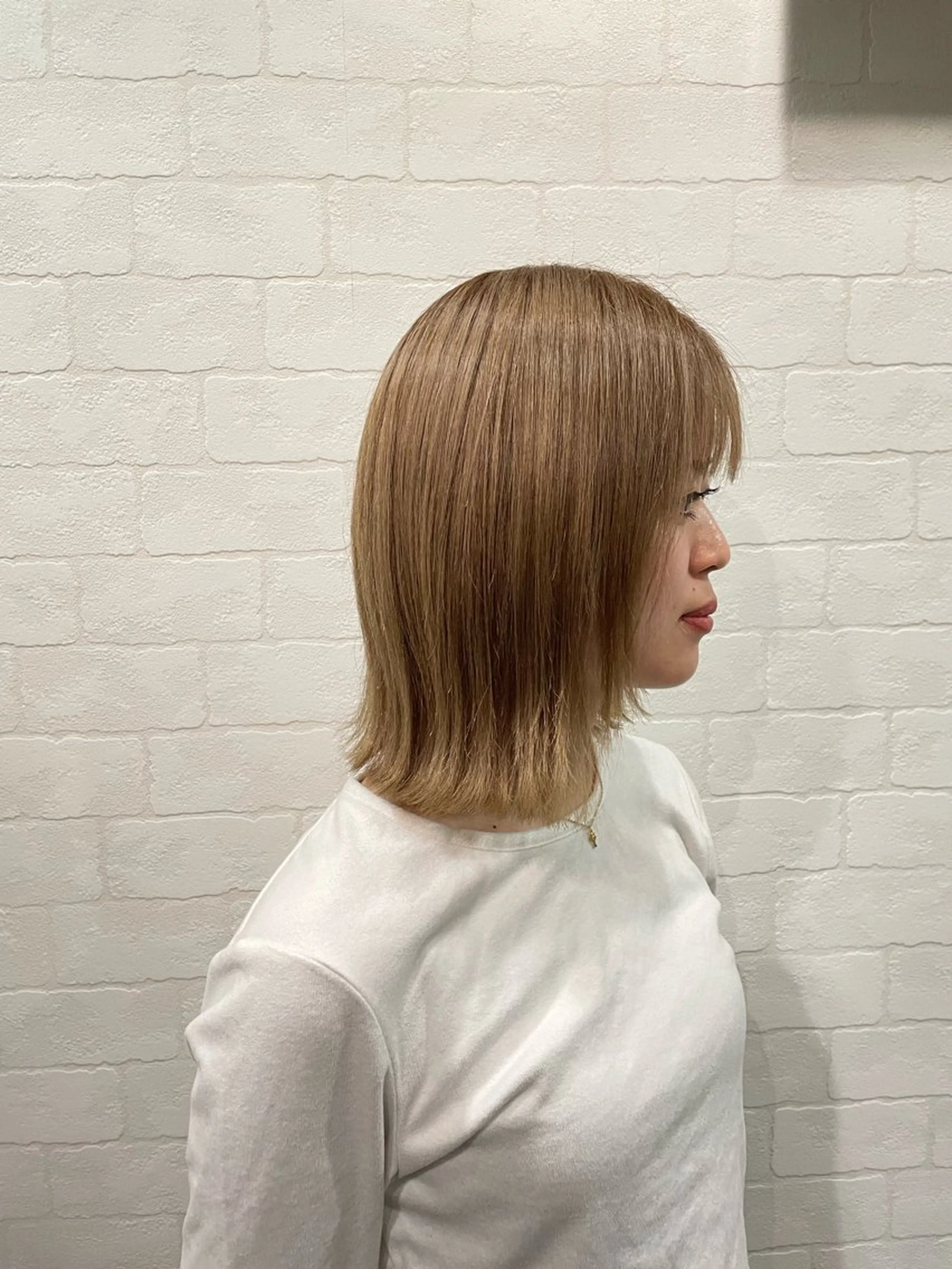ミディアム 切りっぱなしボブ ボブ カット ヘアカラー Hair  create Mano所属・堀一樹/ メンズヘア/パーマのヘアスタイル