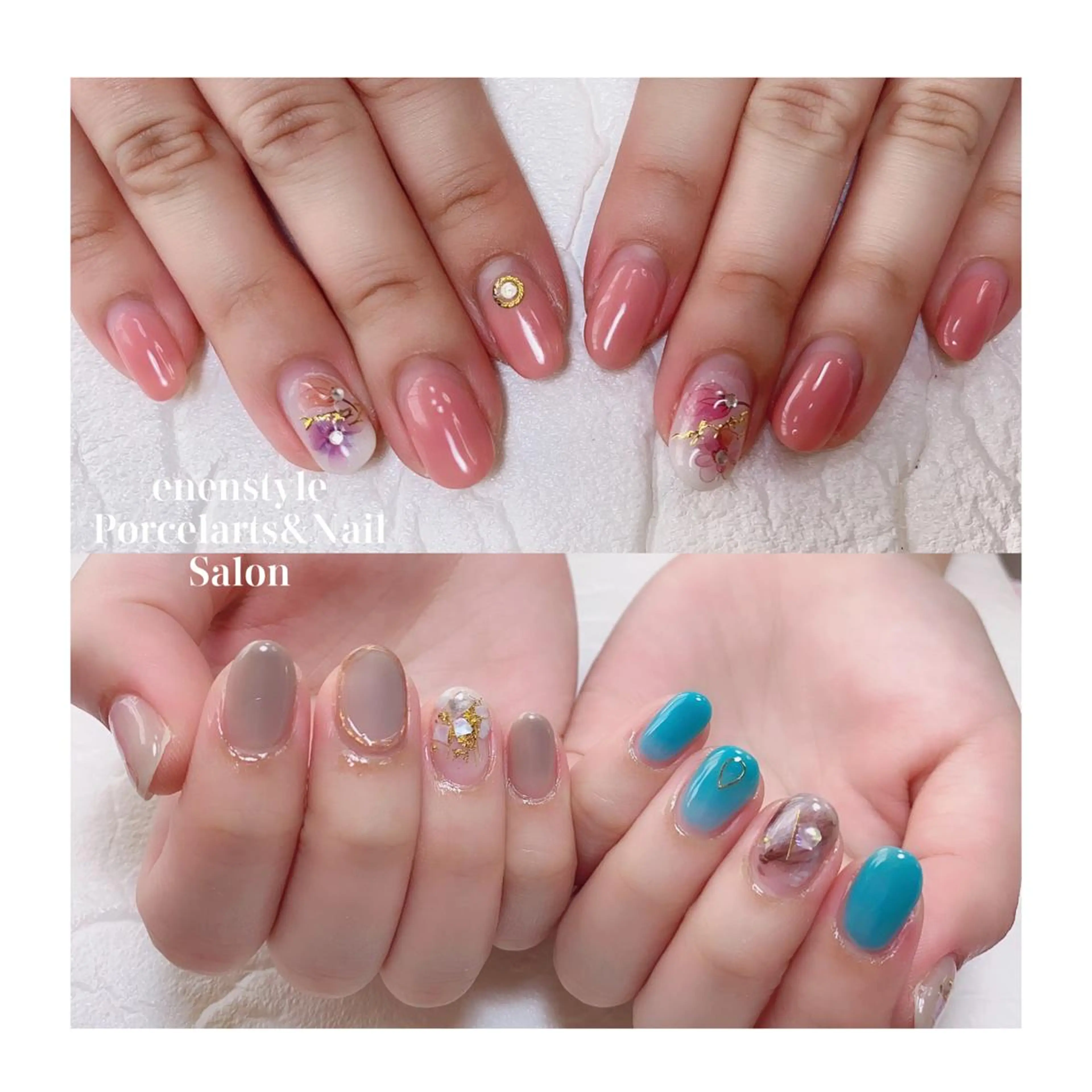 ミディアム ネイル ジェルネイル ニュアンスネイル オフィスネイル ワンカラーネイル パラジェル ハンドネイル 👑enen style👑のネイルデザイン