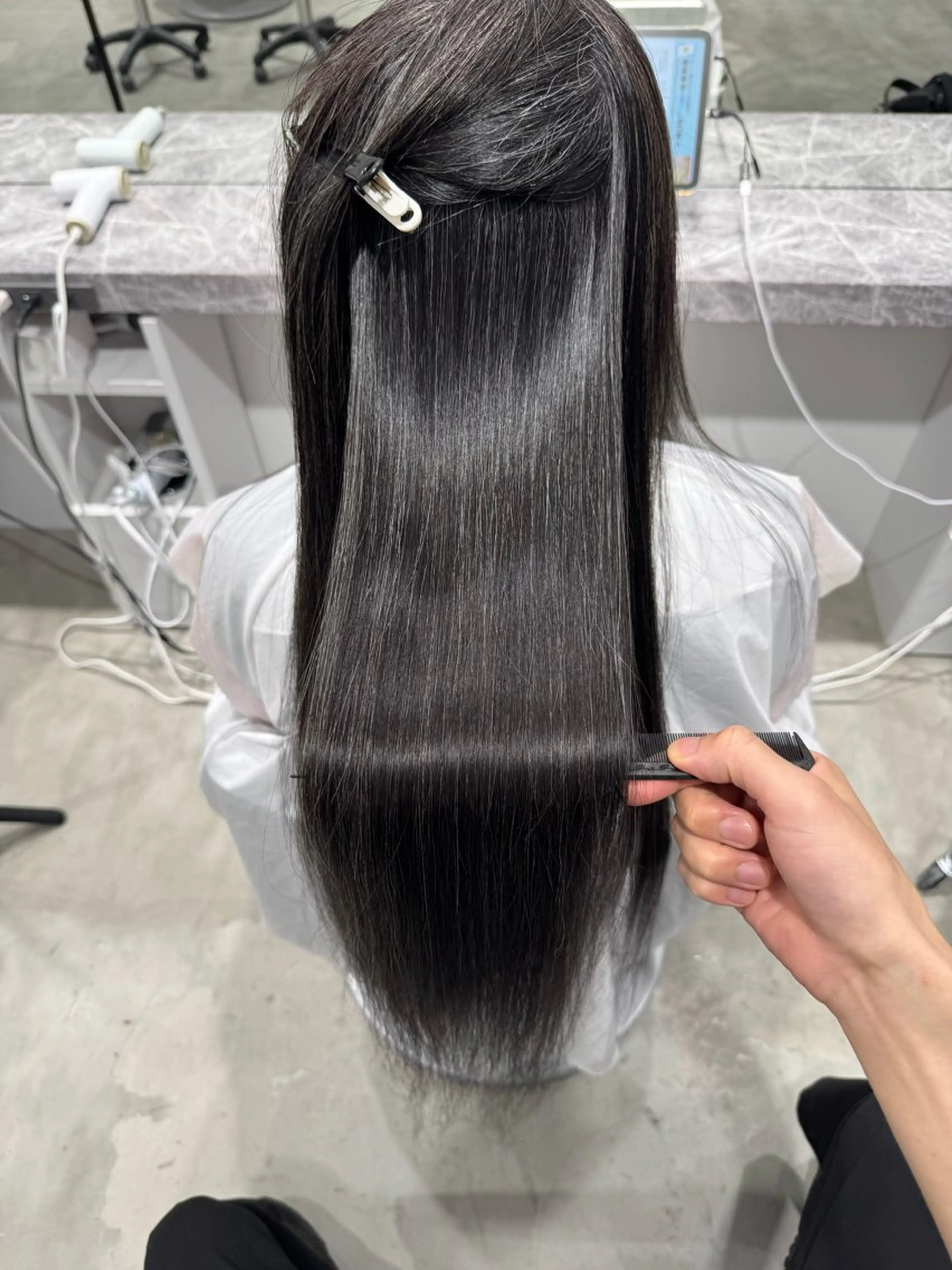 ロング カラー パーマ 縮毛矯正 年齢悩みを全て解消/ 白髪と癖毛　松本雄光のヘアスタイル