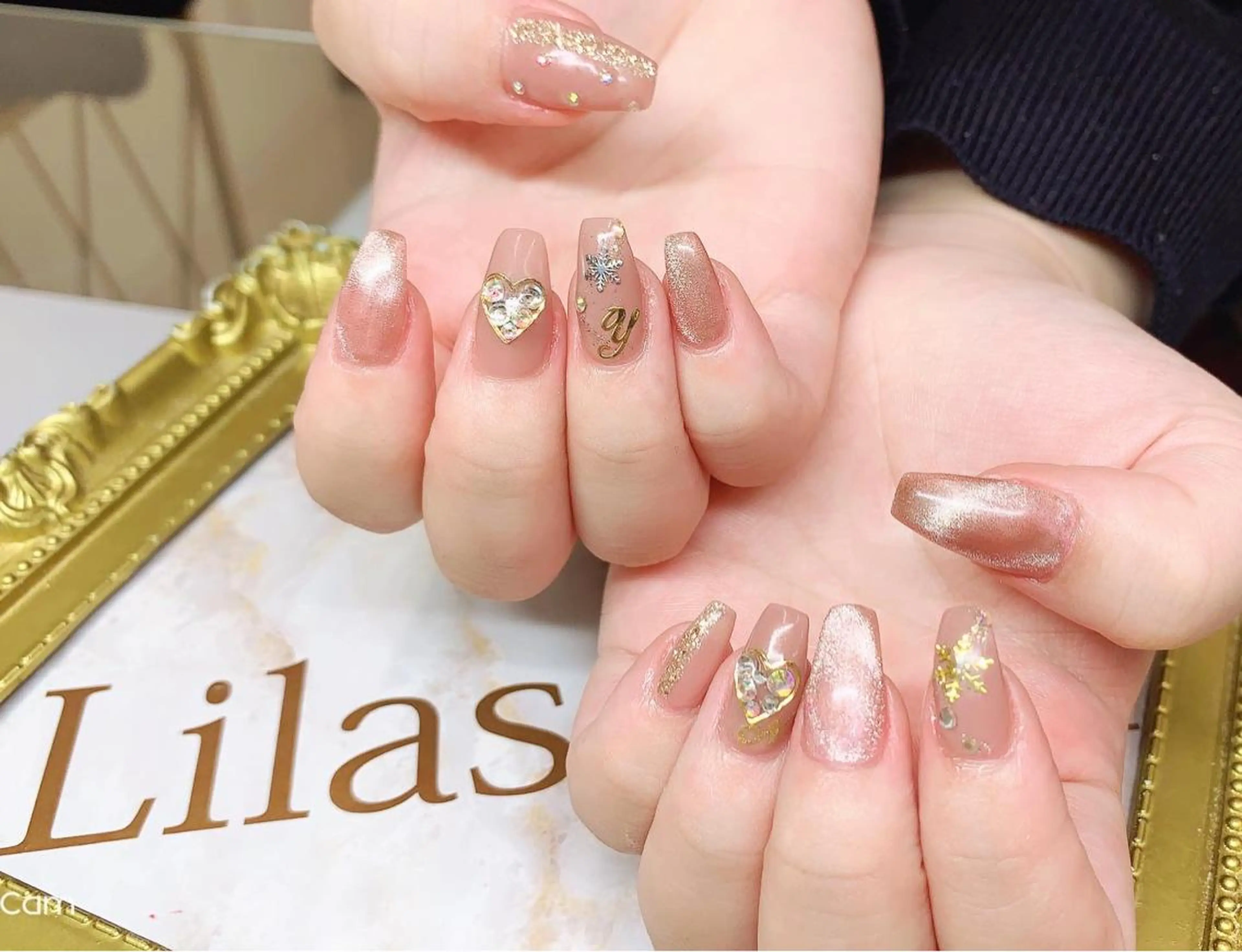 ネイル ジェルネイル グラデーション ハードジェル キラキラネイル ロングネイル Lilas Nailのネイルデザイン