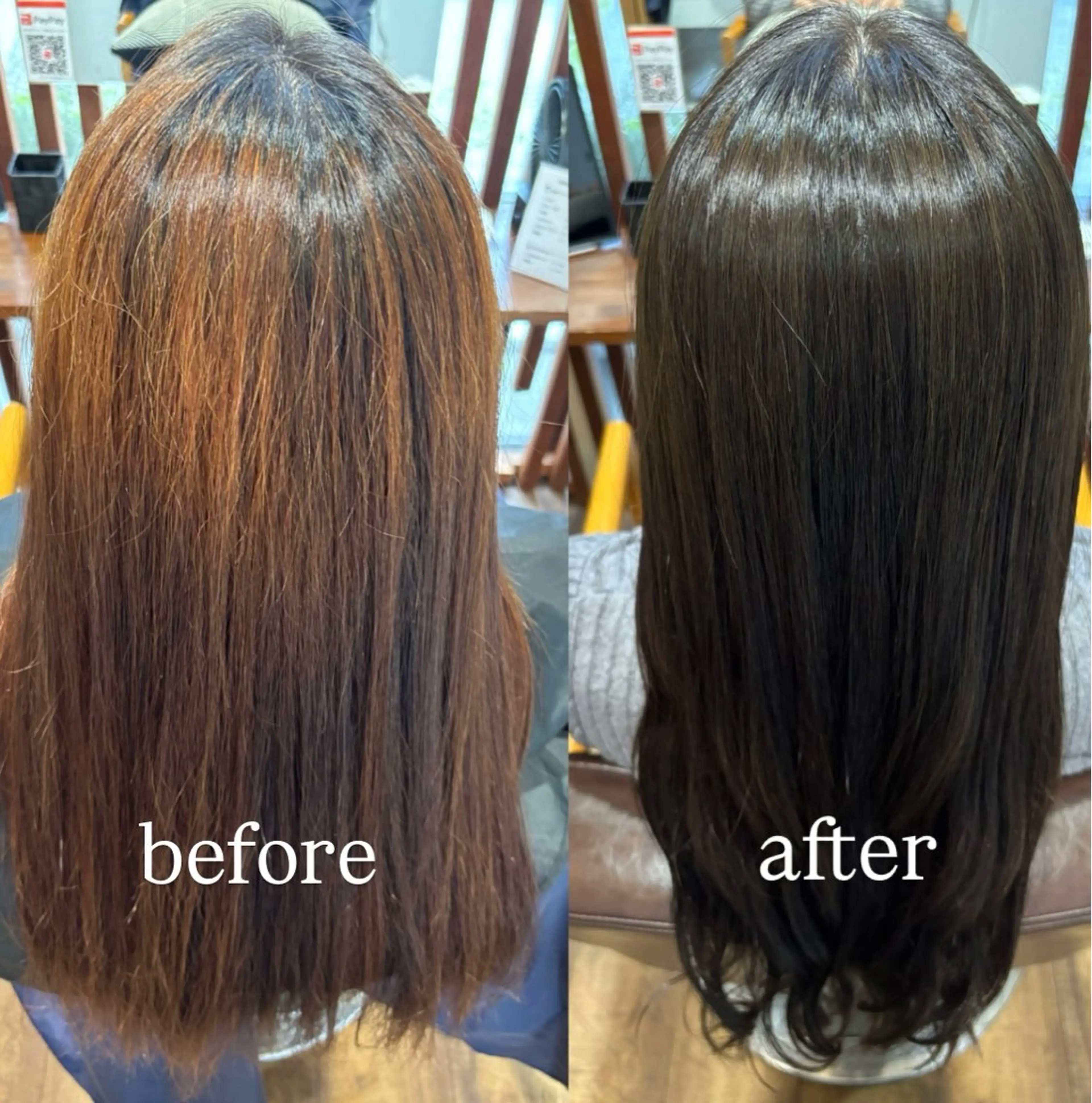 ロング カラー 縮毛矯正 藤井 桃華のヘアスタイル